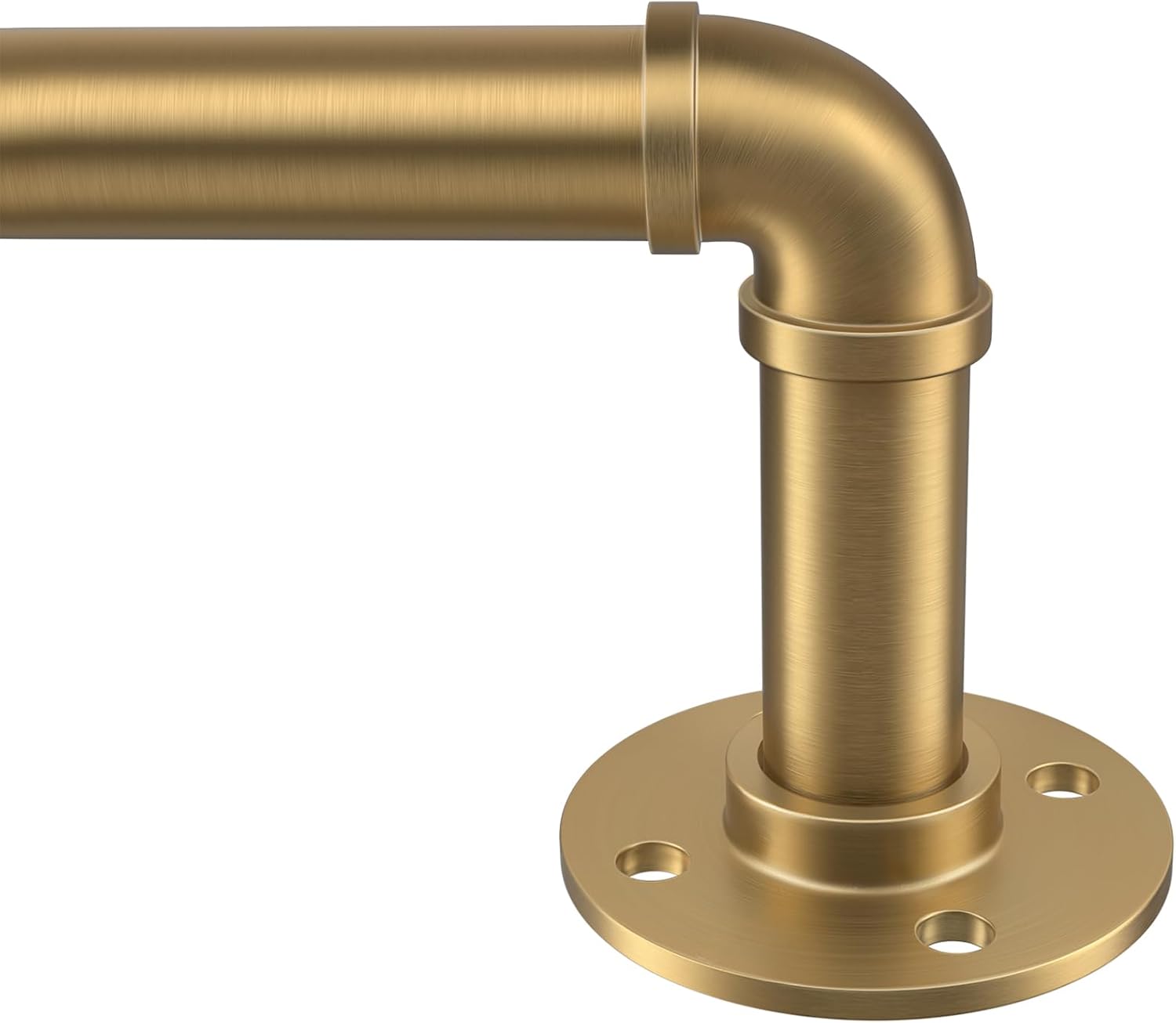 Detalle de Zeerobee Skmst32BrG 1-Inch Wraparound Curtain Rod, Brushed Gold, 32"-48