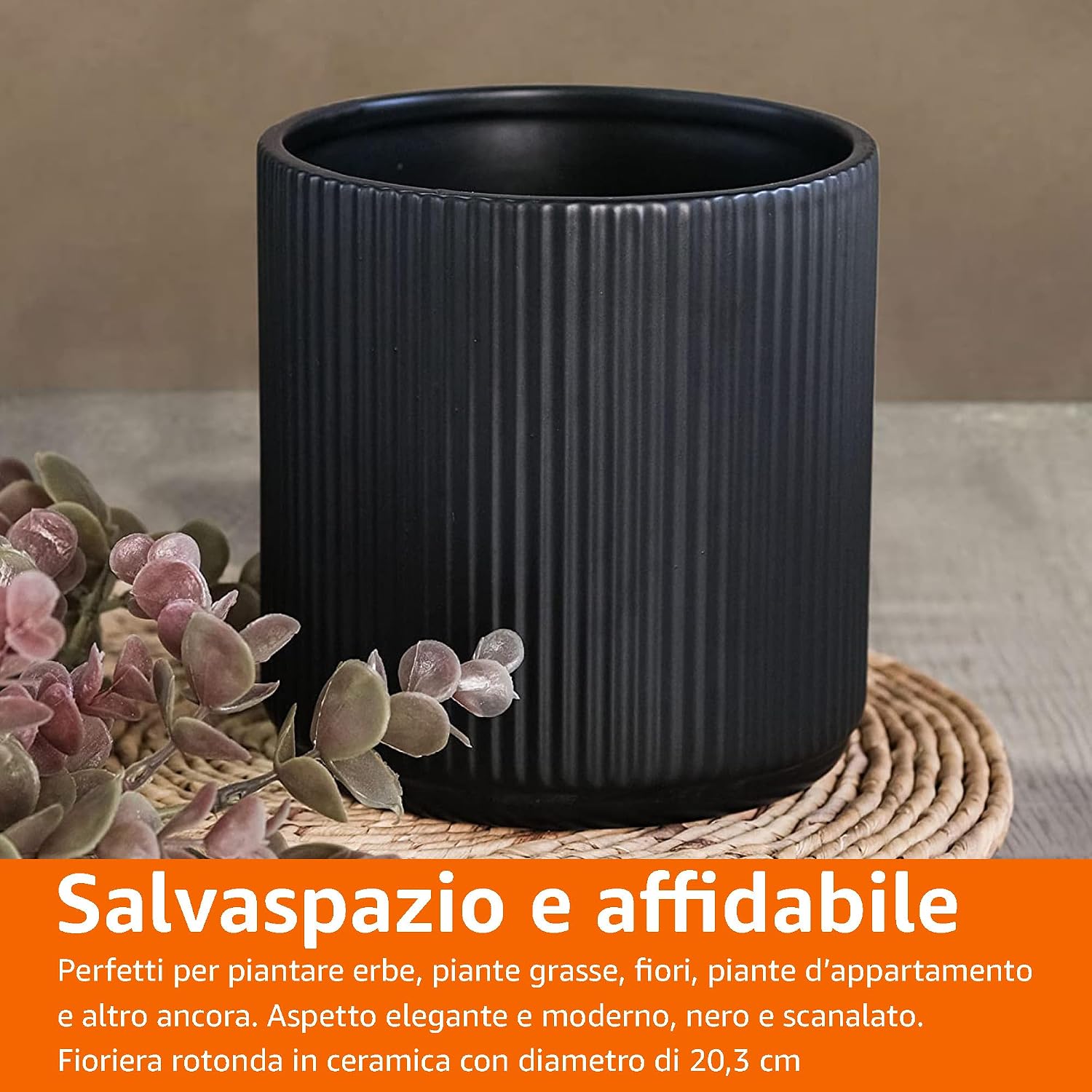 Thumbnail 5 de Amazon Basics Vaso in ceramica 20,3 cm