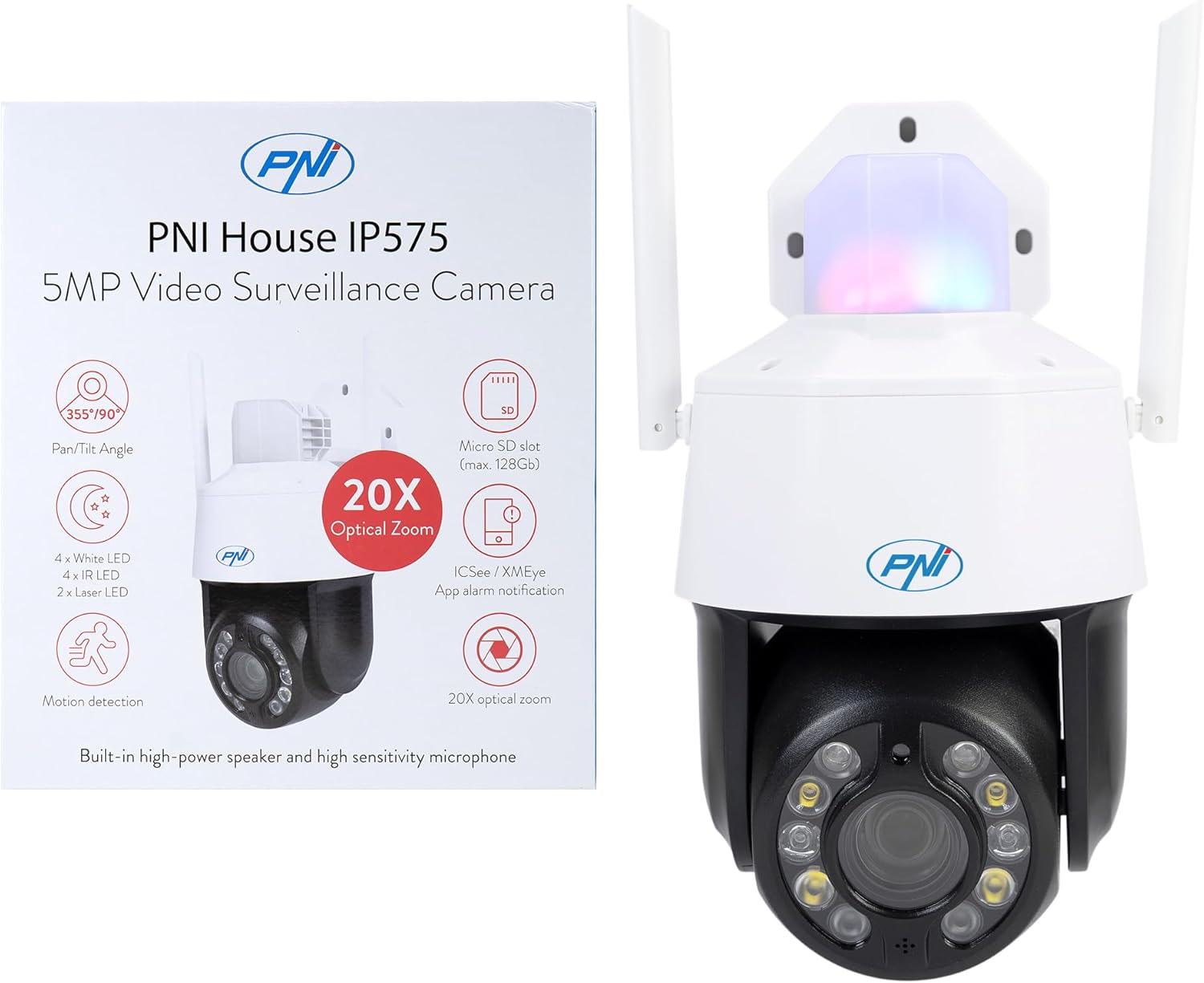 Detalle de PNI Telecamera di videosorveglianza Casa IP575 5MP WiFi con zoom ottico 20x e obiettivo varifocale