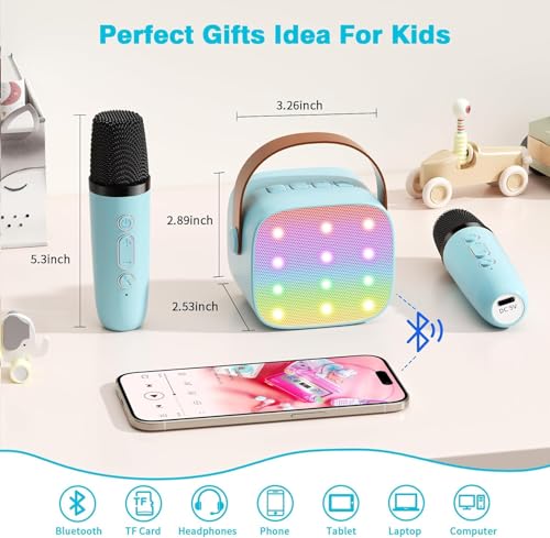 Thumbnail 2 de Voijump Mini Macchina per Karaoke con 2 Microfoni Wireless – Bluetooth Portatile 2026