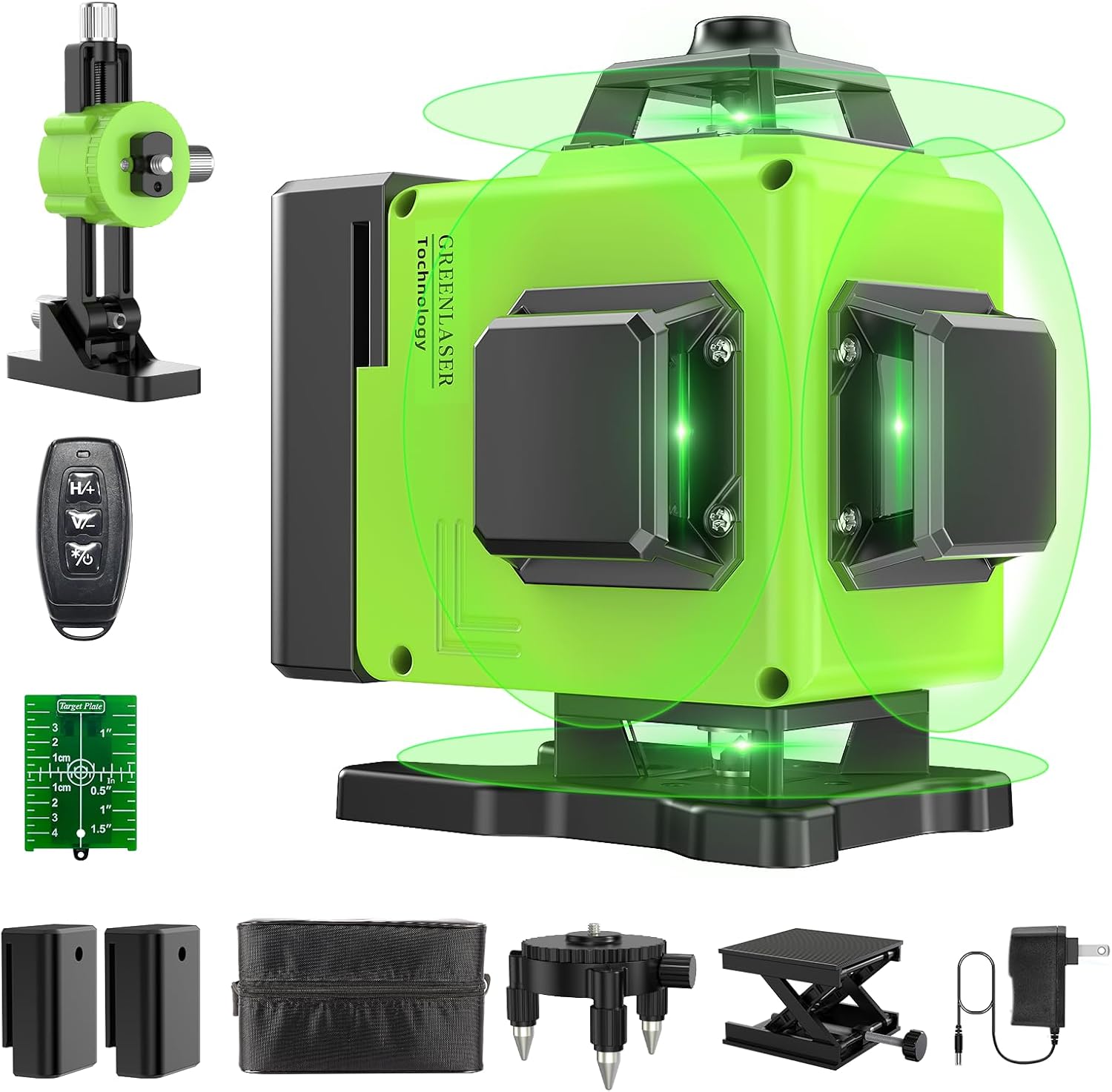 Livella Laser 4D Verde 360° Autolivellante con 16 linee e luminosità regolabile