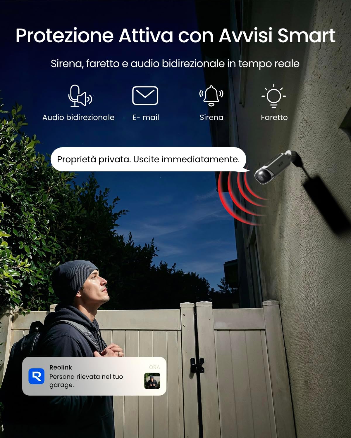 Thumbnail 6 de Reolink Argus Solar 3K 5MP: telecamera solare Wi‑Fi esterna con rilevamento AI, archiviazione locale e audio a due vie