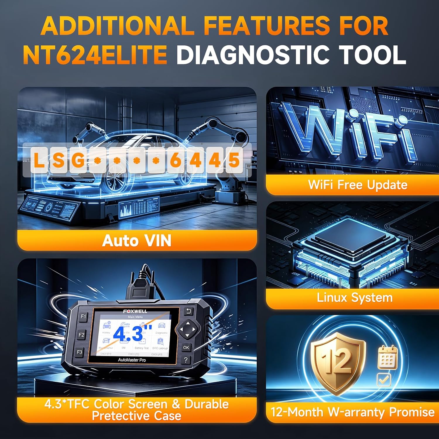 Thumbnail 5 de FOXWELL NT624 Elite OBD2 Scanner 8 Resets