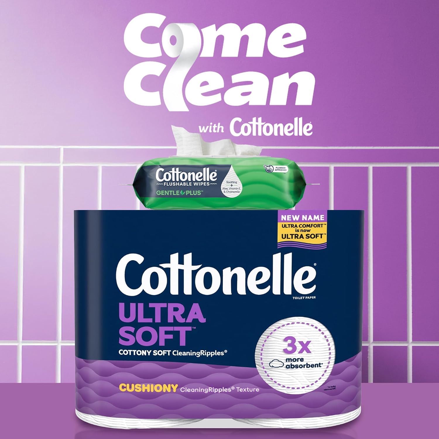 Detalle de Cottonelle Ultra Comfort Toilet Paper: 24 Family Mega Rolls for Soft, Absorbent Cleanliness