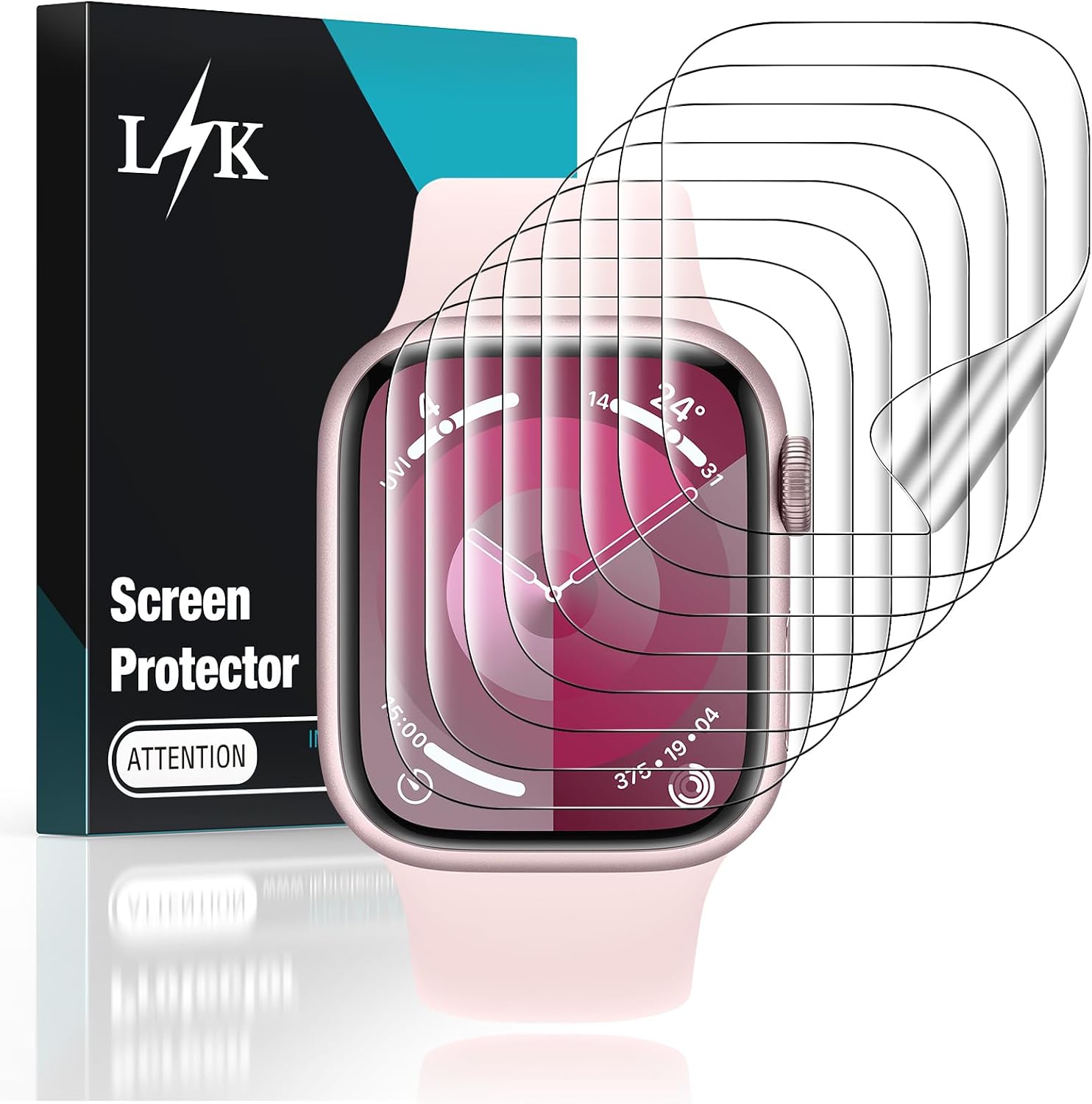 Detalle de LK 41mm Screen Protector for Apple Watch Series 9/8/7, 8-Pack TPU Film