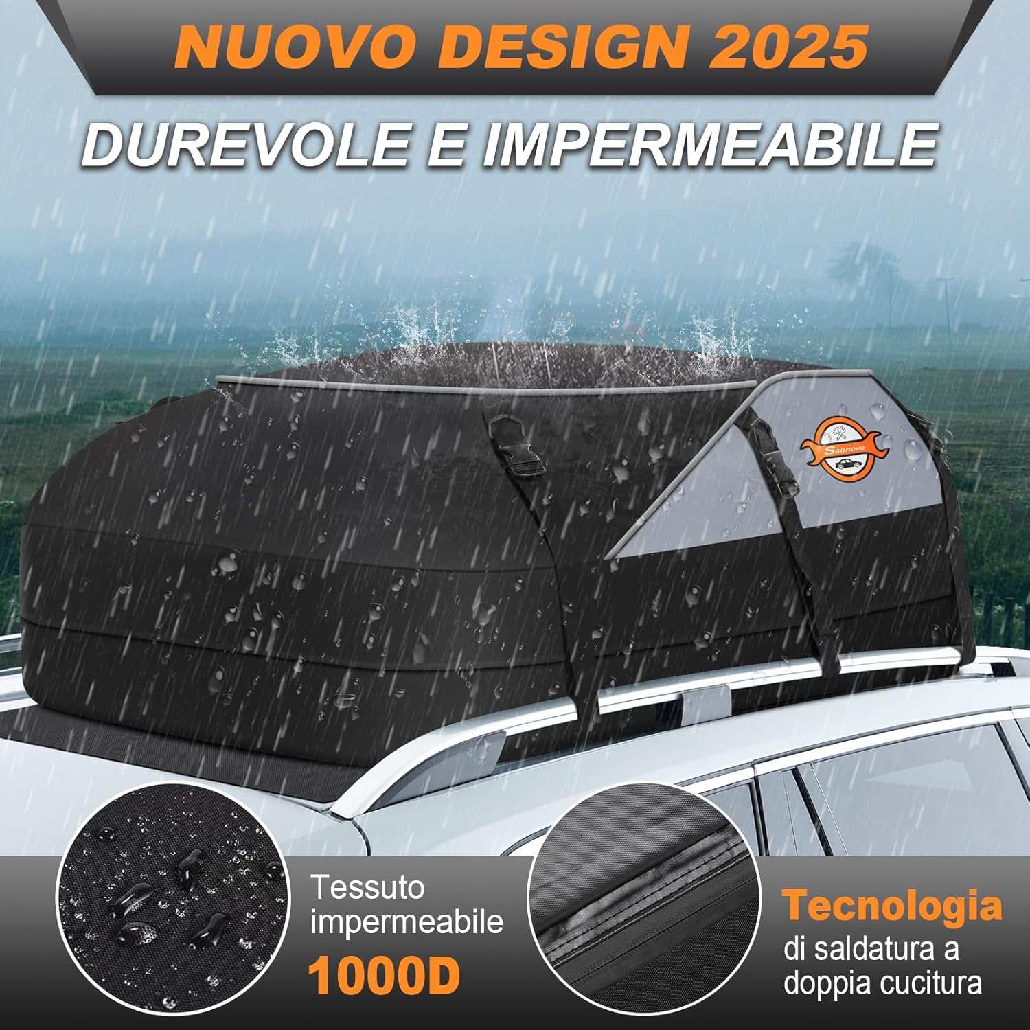 Thumbnail 4 de Sailnovo 580L Car Roof Bag (20 cu ft): Waterproof, Foldable Roof Storage for Any Vehicle