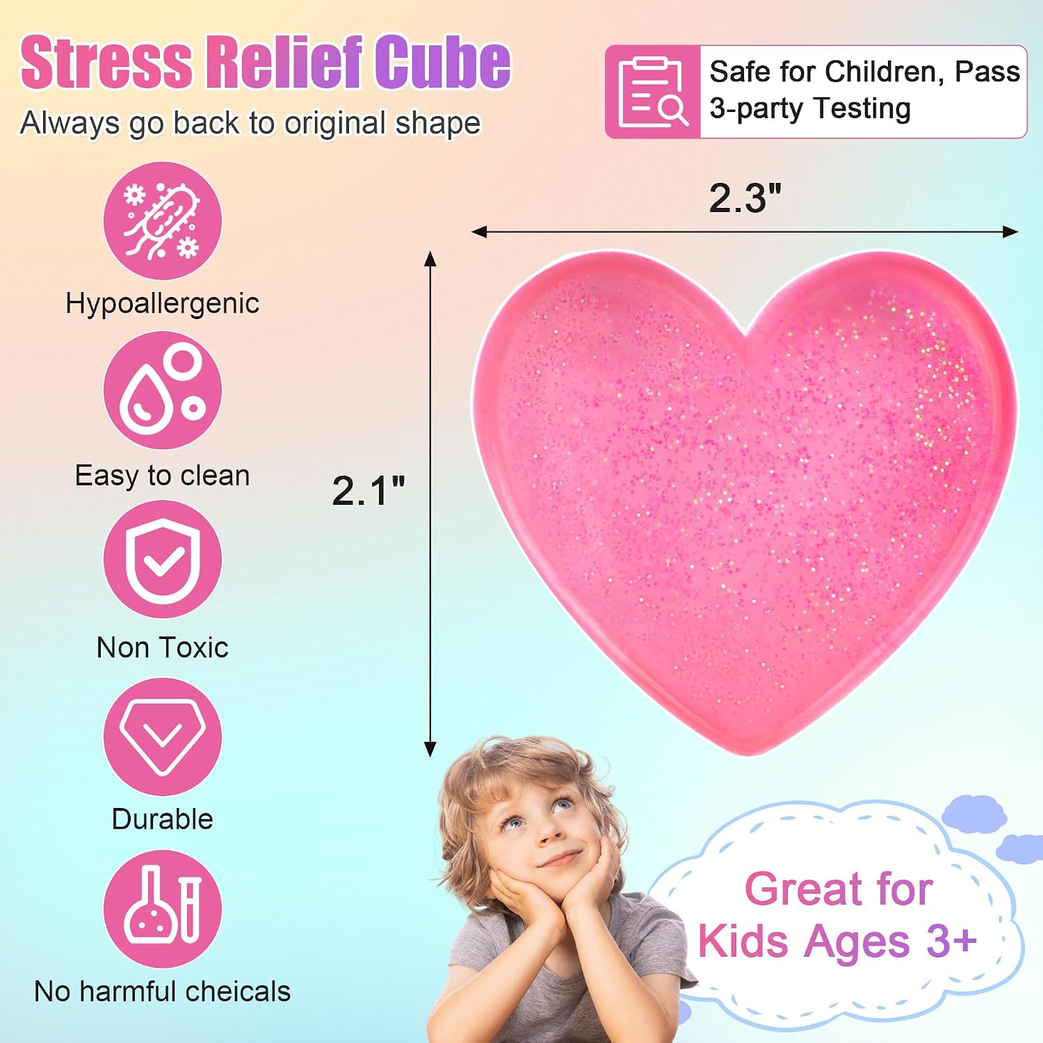 Thumbnail 1 de saquuiui 2-Pack Stress Cube Set: Quiet Fidget Toys for Anxiety Relief, Focus, and Durability (2” Wide, Blue & Pink)