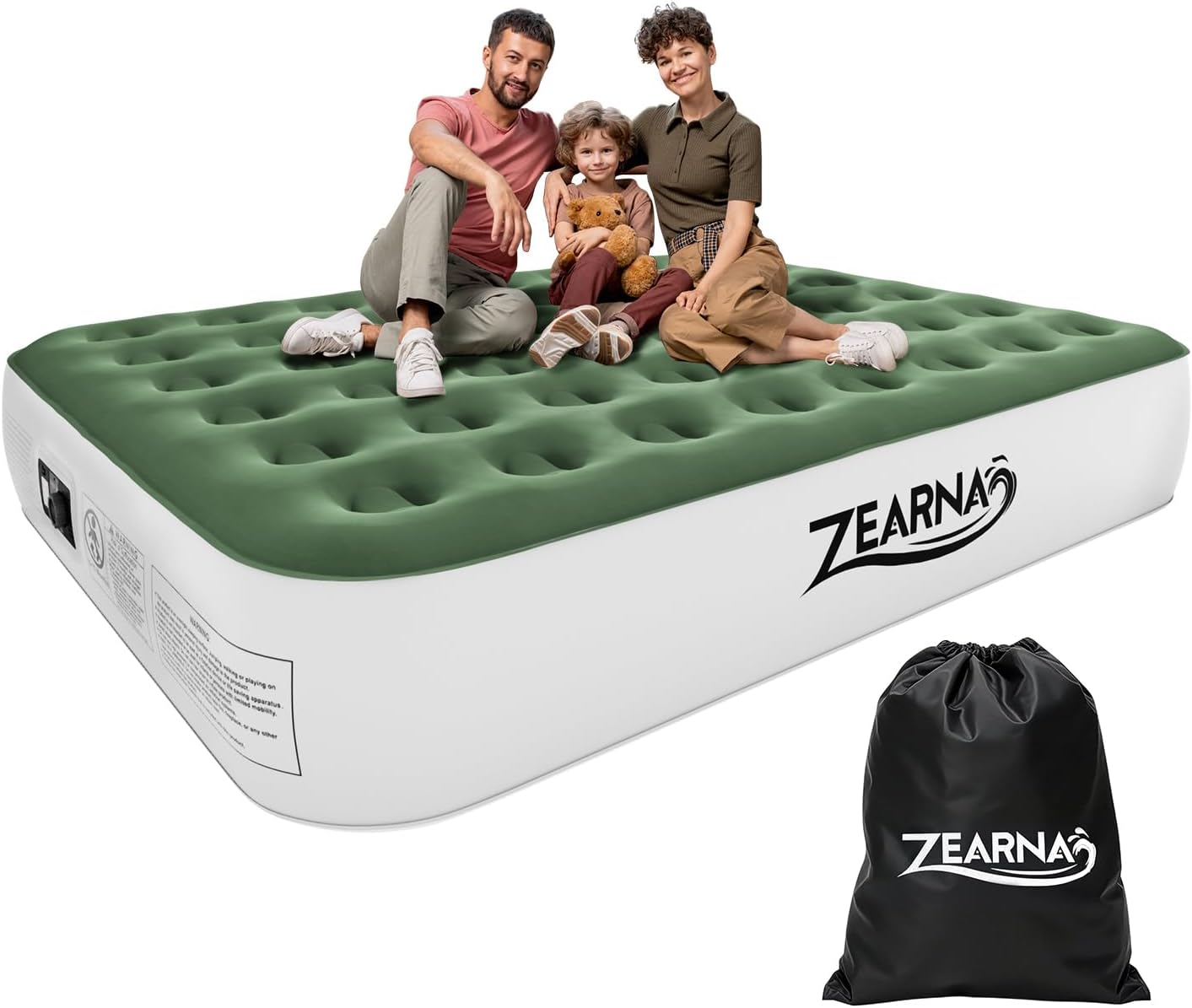 Detalle de Zearna Queen with Built in Pump Air Mattress, 13-Inch, Double-Chamber Pump