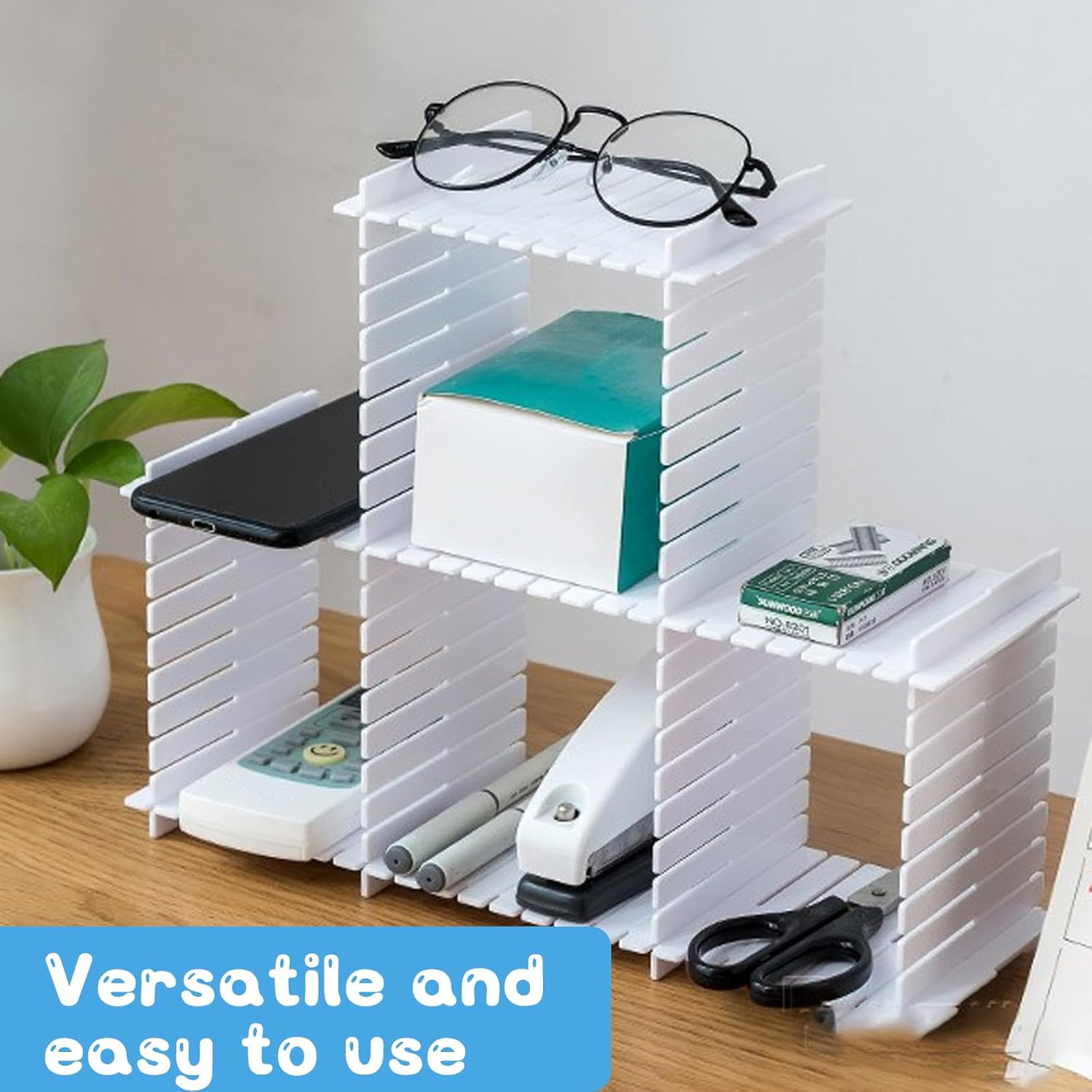 Detalle de Tomoyuki 24pcs Adjustable Drawer Dividers – 32 x 7 cm, Plastic Drawer Organiser Set