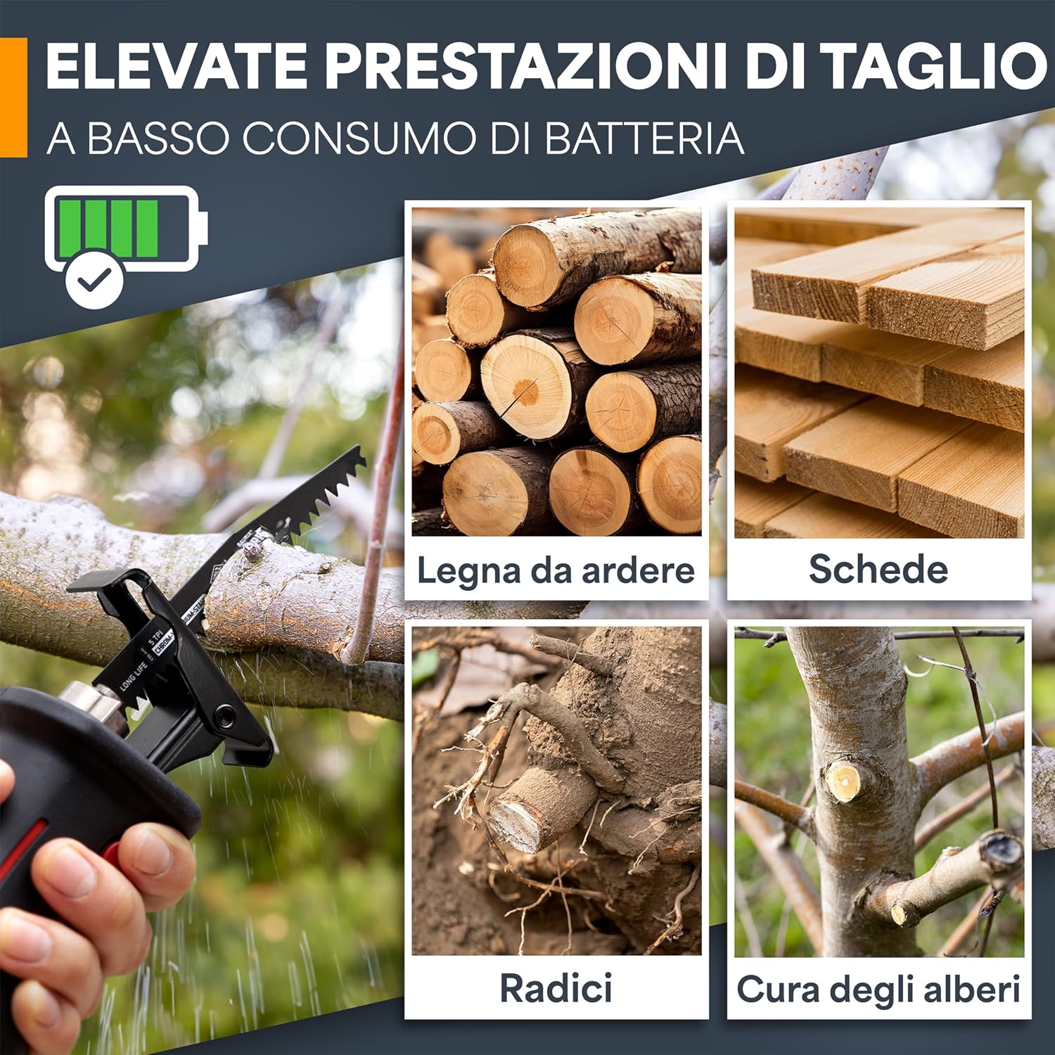 Detalle 2 de BAURIX Lame per Seghetto SHARK 150 mm (5 pezzi) – 5 TPI per tagli veloci e puliti del legno