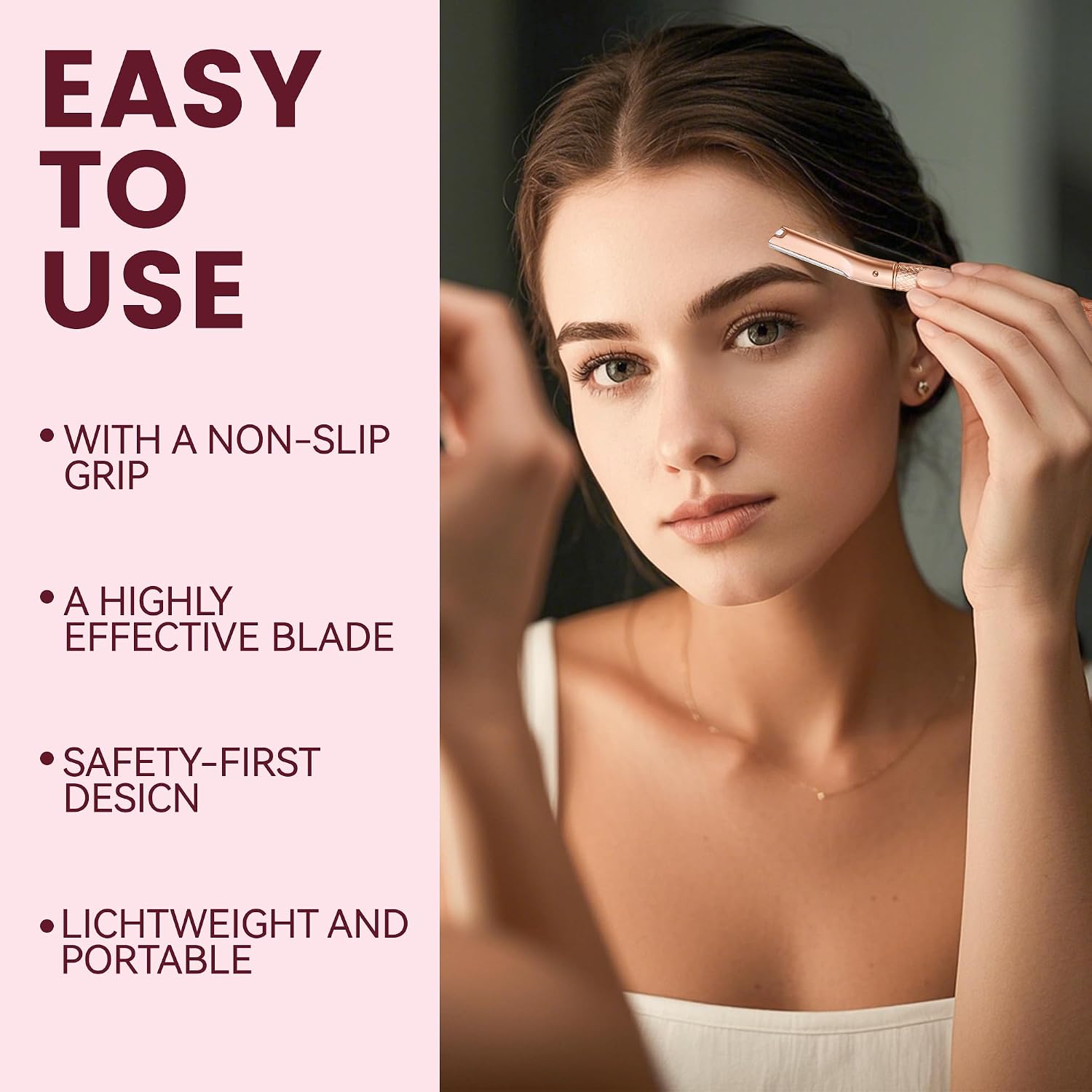 Thumbnail 6 de Rose Gold Eyebrow & Face Dermaplaning Razor with 12 Refill Blades (Women’s Facial Hair Remover)