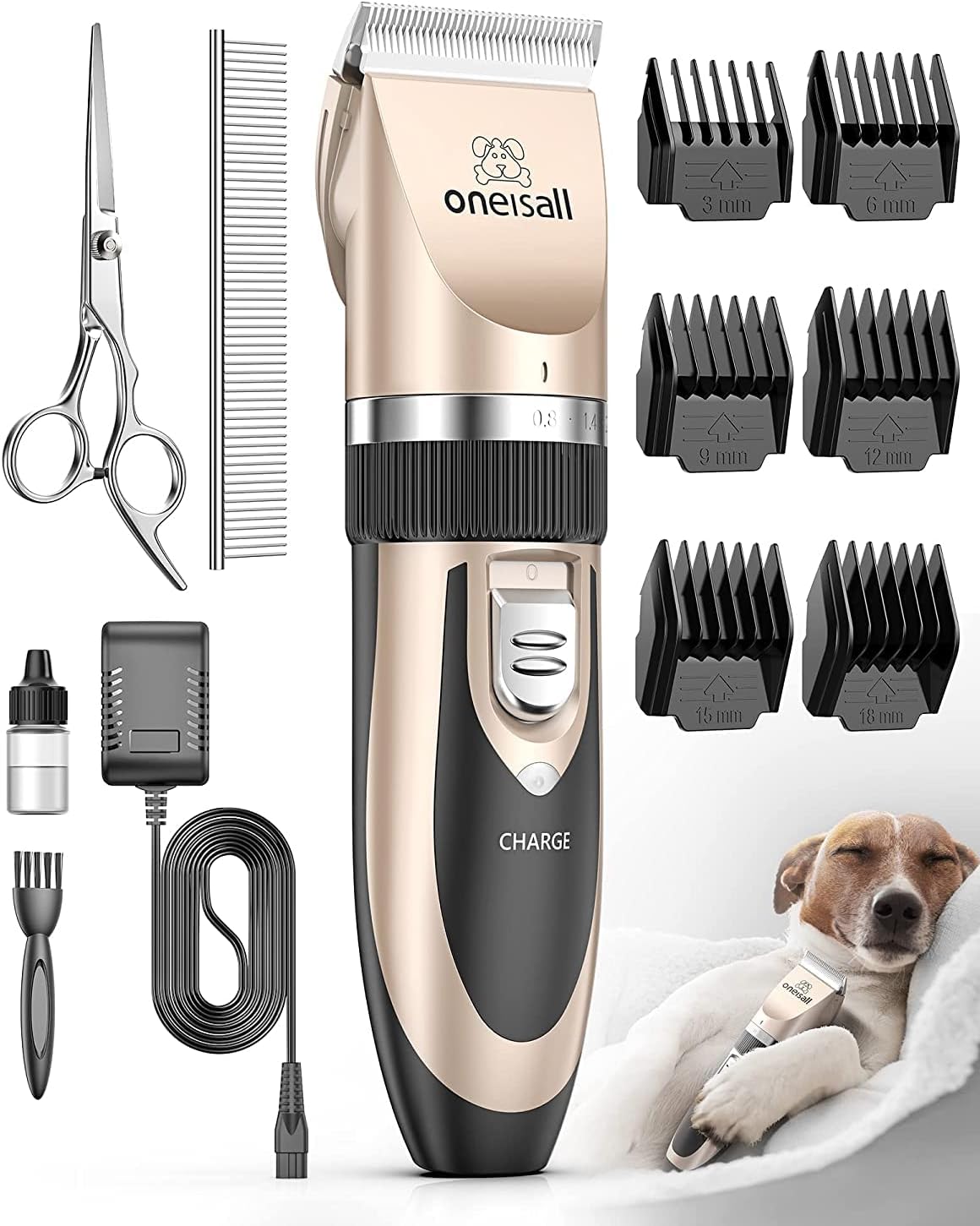 Oneisall Tondeuse Professionnelle Poil Long – silencieuse et polyvalente pour chiens et chats