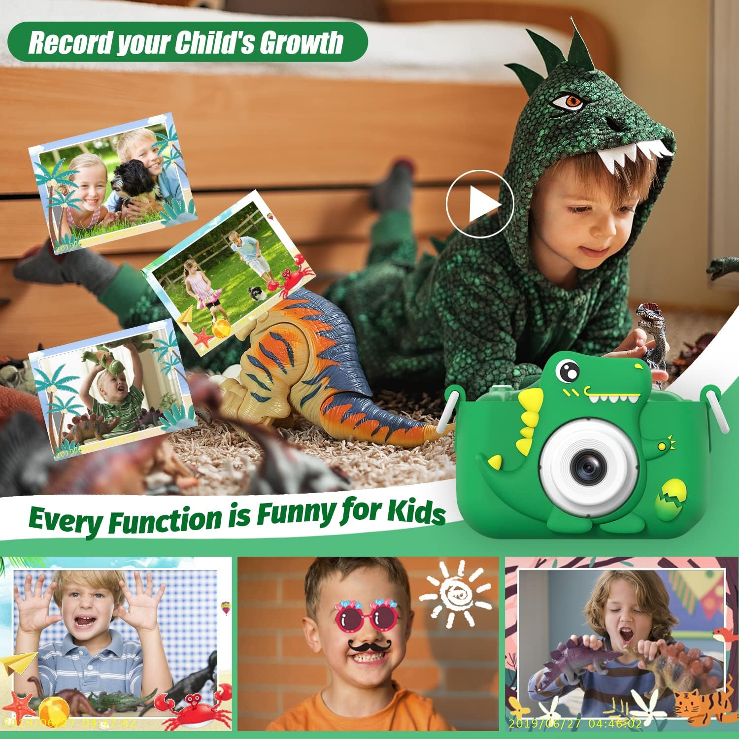 Detalle de Upgrade Dinosaur Kids Camera 1080P