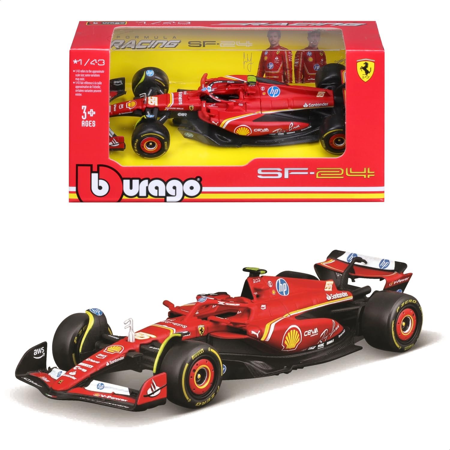 Thumbnail 4 de Bburago F1 Ferrari SF-25 2025 Lewis Hamilton 1:18 Diecast Model