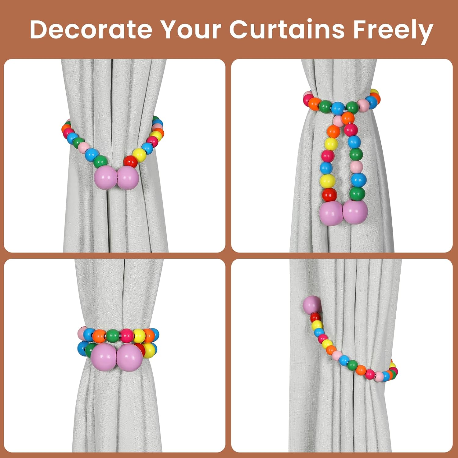 Detalle 2 de KLOGTSIND Magnetic Curtain Tiebacks, 6-Pack