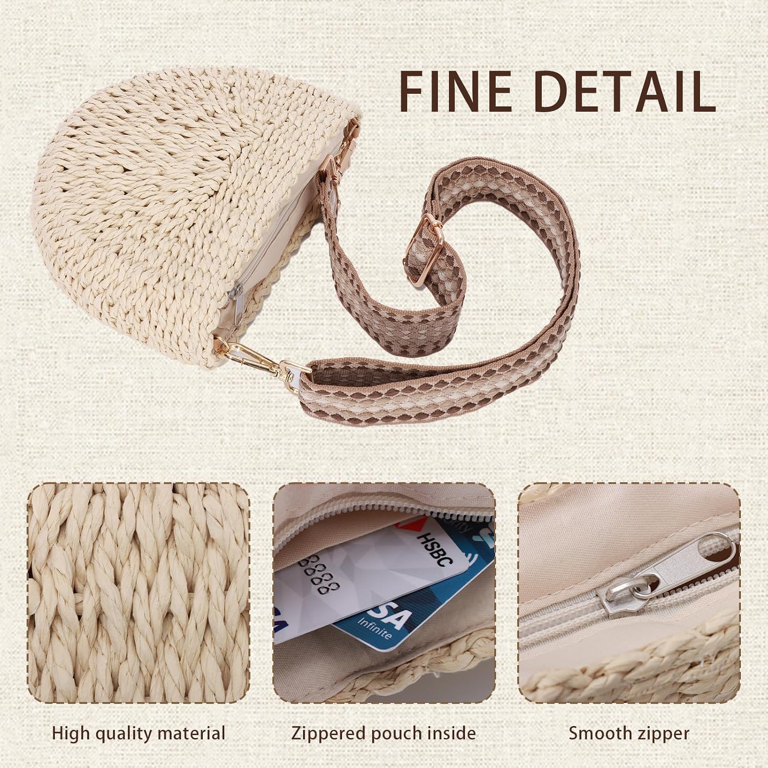 Thumbnail 5 de Fecialy Handmade Straw Crossbody Bag