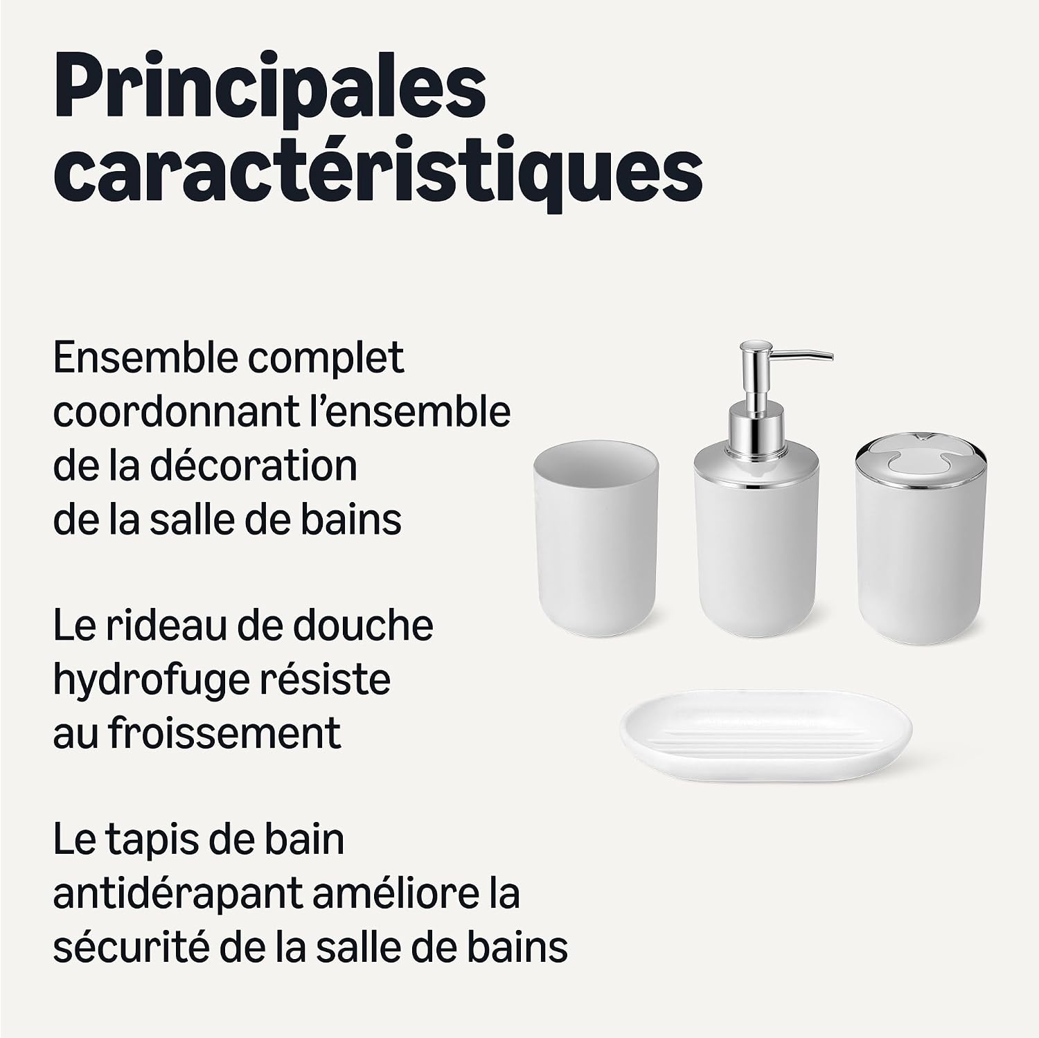 Thumbnail 1 de Amazon Basics Rideau de douche 183×183 cm