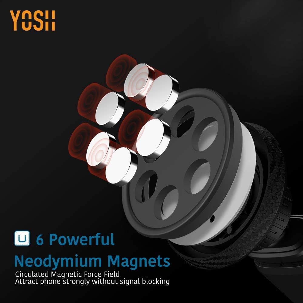 Thumbnail 2 de YOSH Magnetic Phone Holder for Dashboard & Windscreen with 6 Strong Magnets and Washable Suction Cup