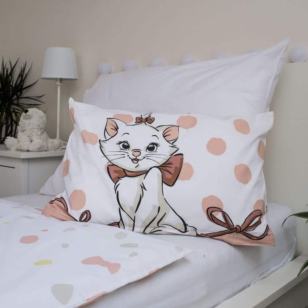Detalle de Jerry Fabrics Marie Cat Aristocats Baby Bed Linen, 100% Cotton, 100 x 135 cm