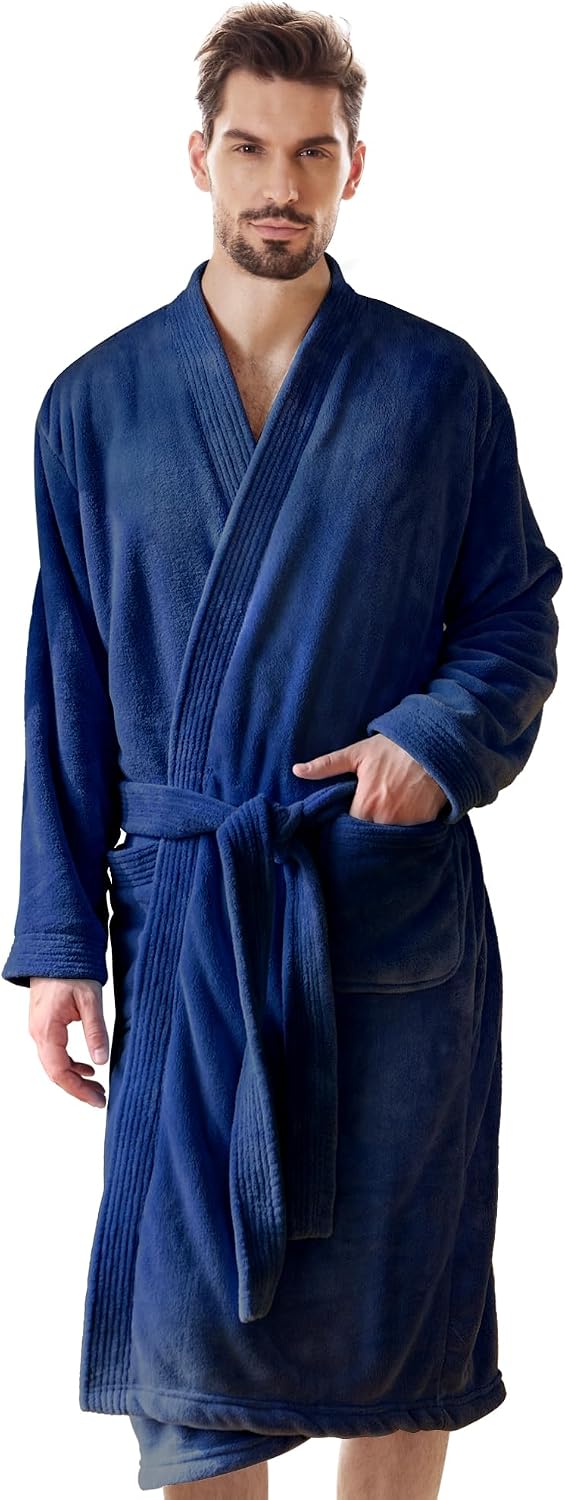 Detalle de PJGGZ Men's Towel Robe, Soft Quick-Dry Kimono Bathrobe for Spa & Hotel
