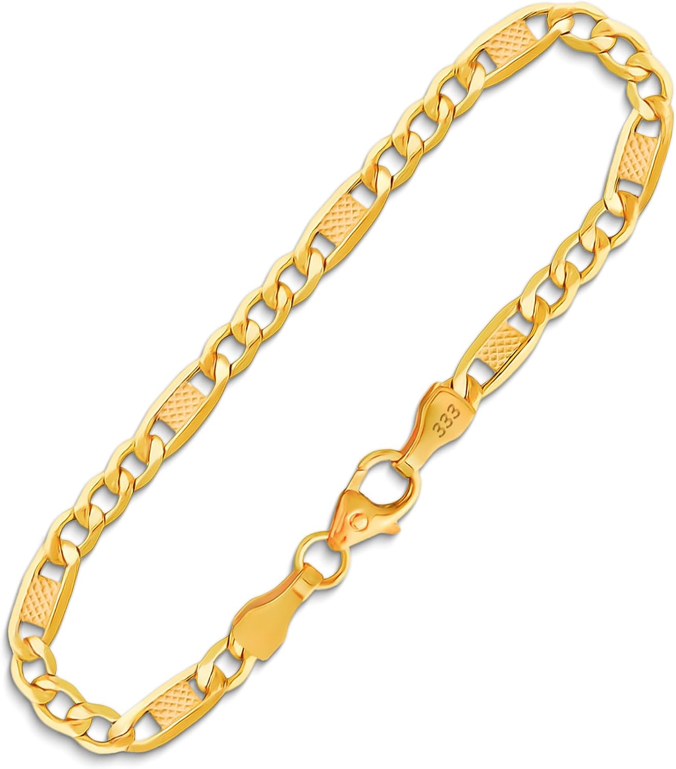 Detalle de EDELIND Bracciale Fantasia 333/585 Uomo in Oro Giallo/Bicolore, 5,2 mm di largh., Lunghezza a Scelta