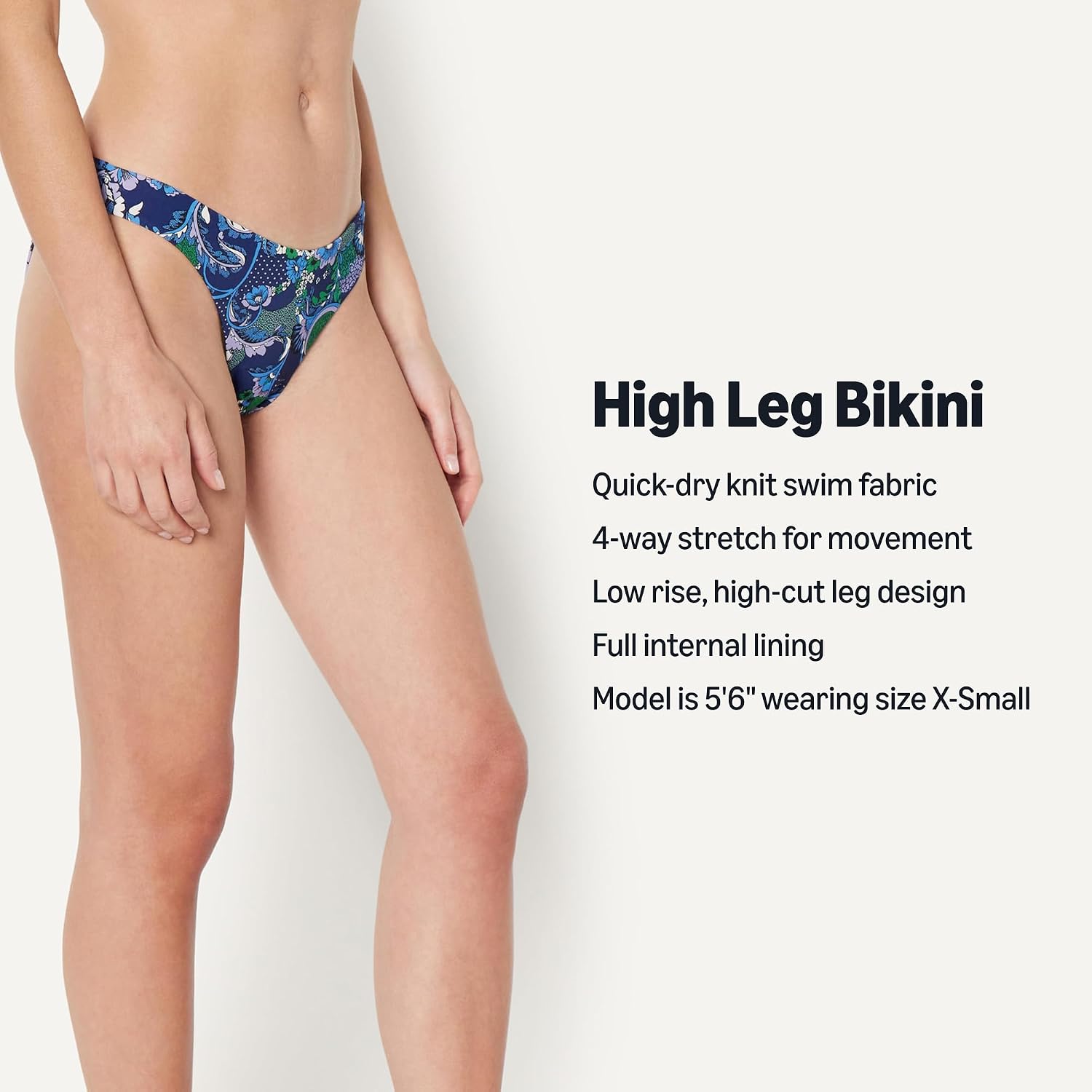 Detalle 2 de Amazon Essentials High-Cut Bikini Bottom for Women (High Leg, Low-Rise)