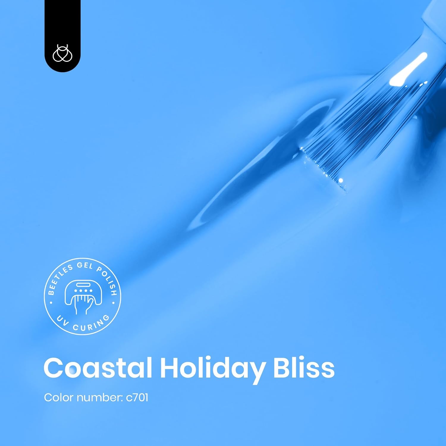 Detalle 2 de Beetles Coastal Holiday Bliss Blue Gel Nail Polish, 15 mL, UV/LED