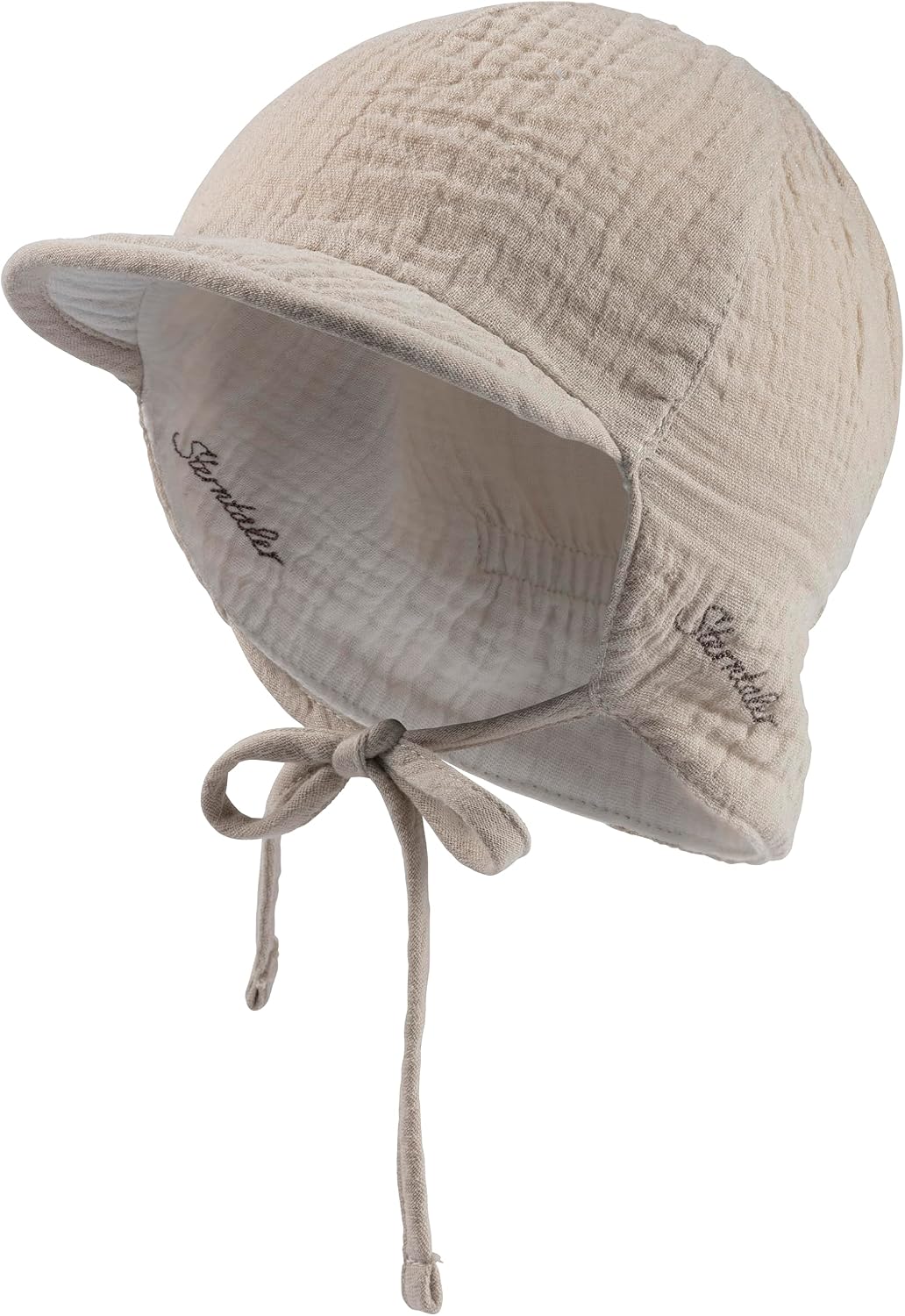Detalle de Sterntaler Schirmmütze Nacken Wende – UV50+ Musselin-Babyhut mit Nackenschutz