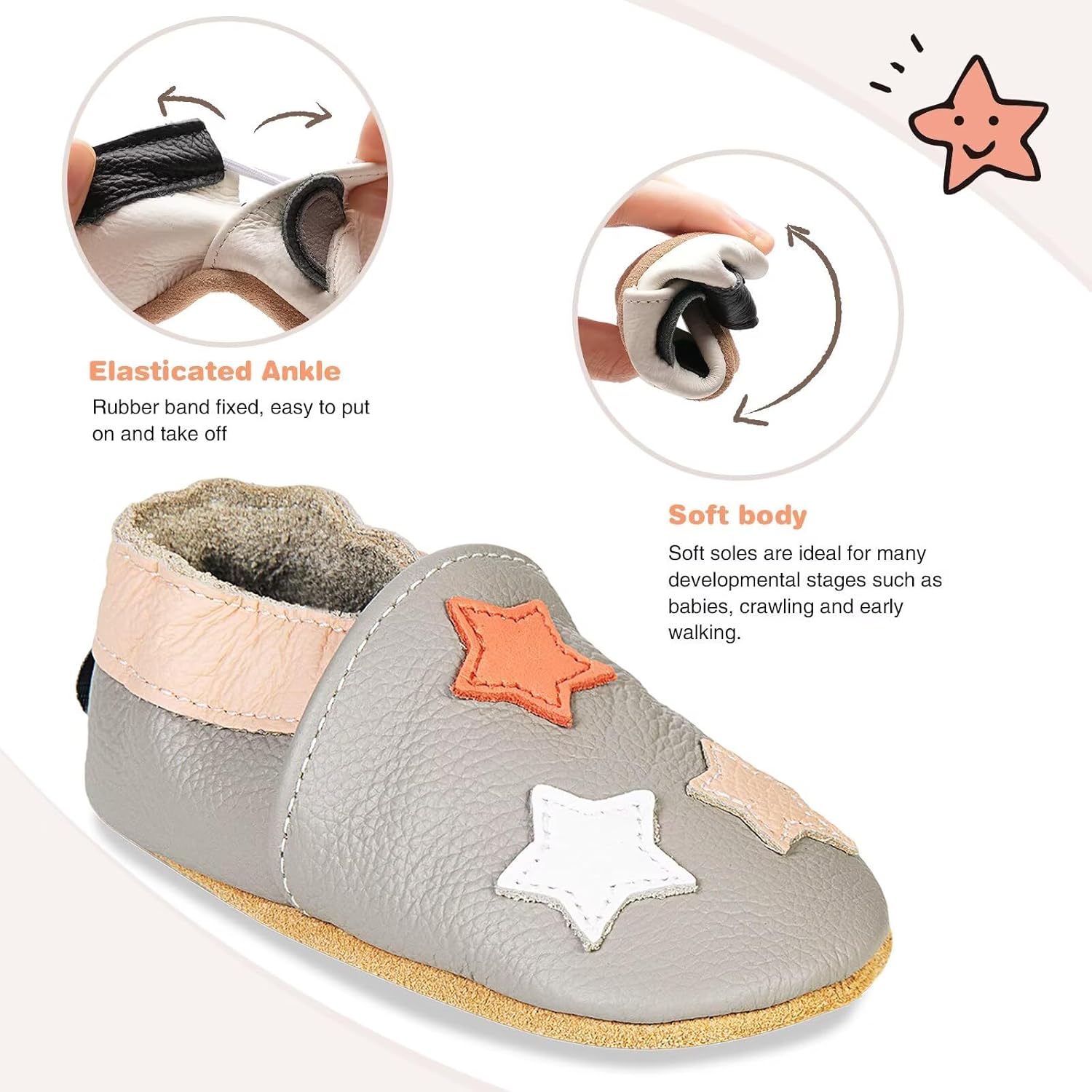 Thumbnail 2 de HMIYA Weiche Leder-Krabbelschuhe 0-6 Monate