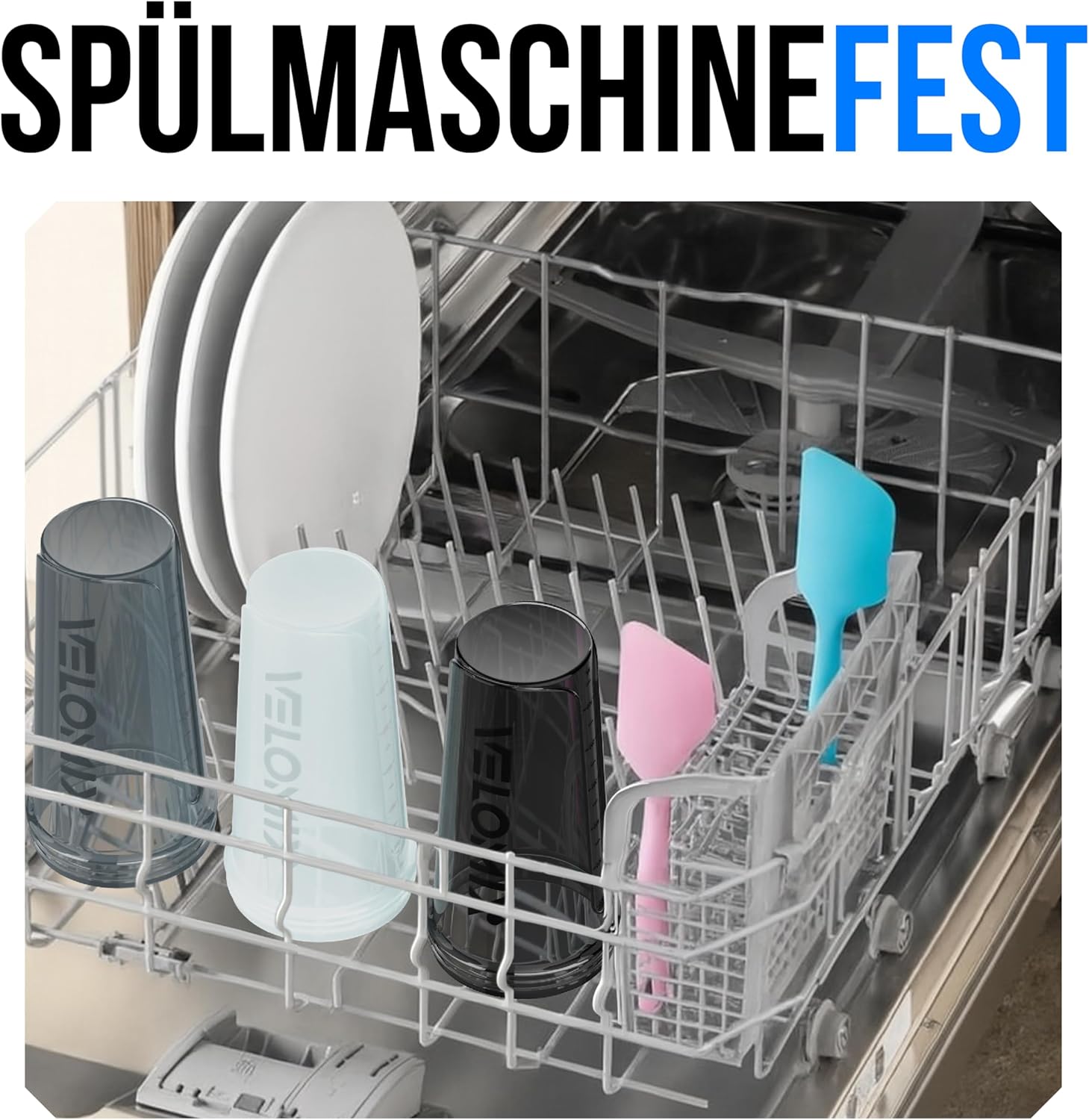 Thumbnail 4 de VELOMIX 4er-Set Eiweiß-Shaker 828 ml (BPA-frei, auslaufsicher, spülmaschinengeeignet)