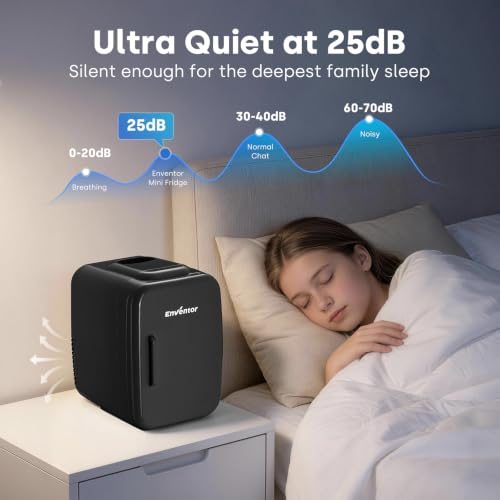 Detalle de Enventor Mini Fridge 4 Litre: Compact, Dual-Power Cooler for Home and On the Go