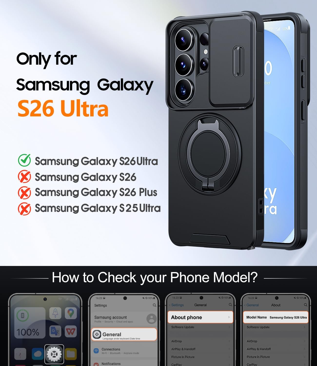 Thumbnail 1 de AOUIA S26 Ultra case with 360° stand
