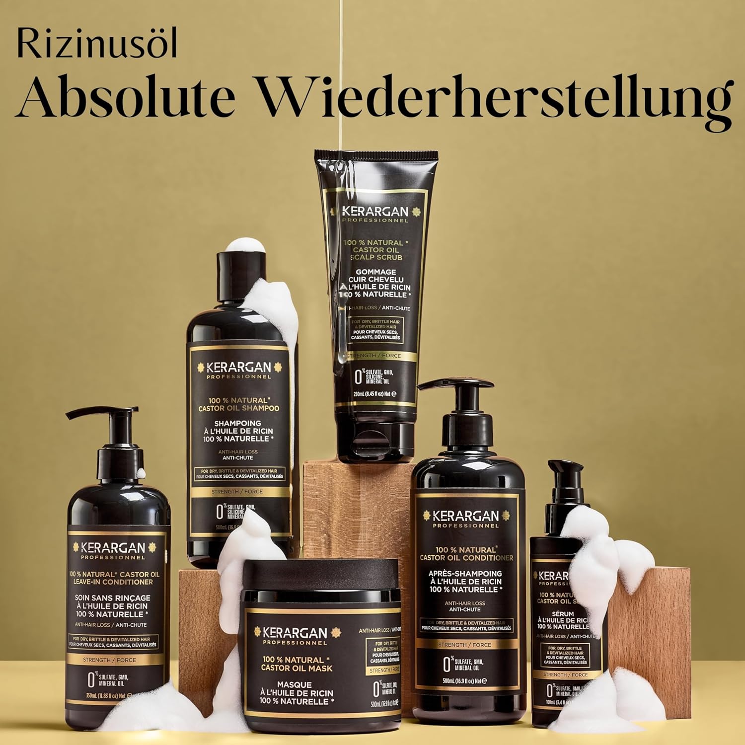 Thumbnail 6 de KERARGAN Duo Anti-Haarausfall Shampoo & Leave-in Pflege mit Rizinusöl – 500 ml + 350 ml