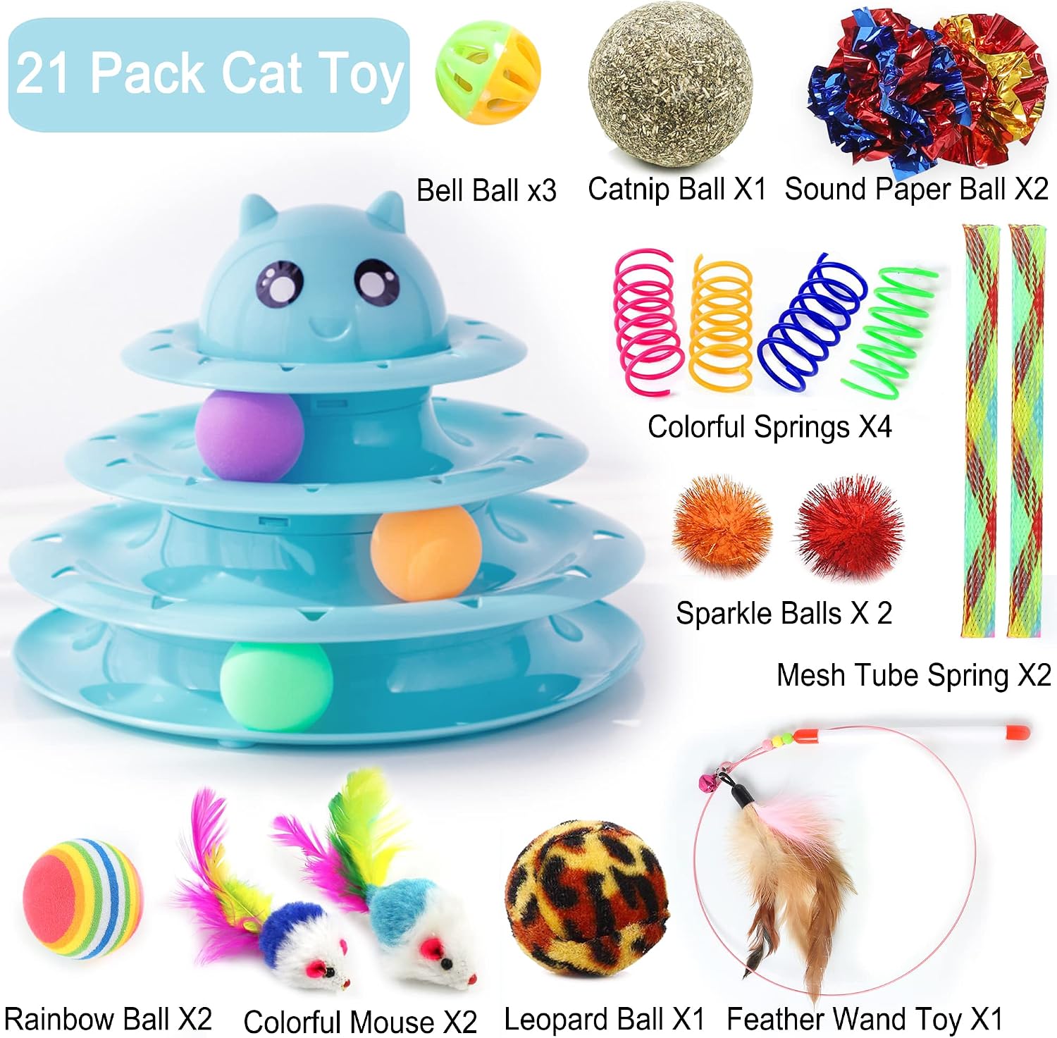 Thumbnail 1 de Suhaco 21 Pack Cat Toys for Indoor Cats