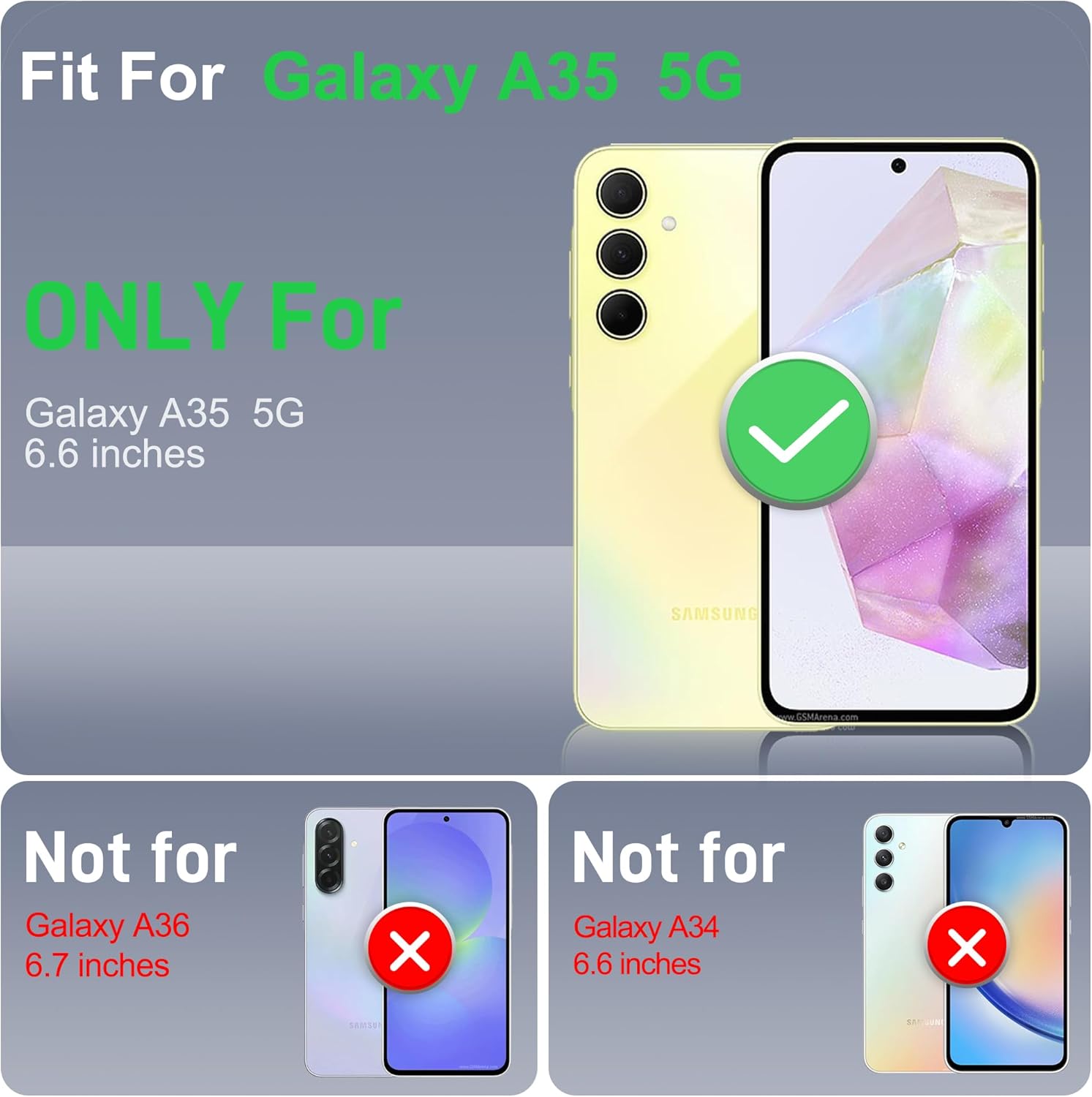 Thumbnail 2 de Pilaru 3 in 1 for Samsung A35 5G Case with Front Frame, Screen Protectors, Kickstand Ring and Camera Cover