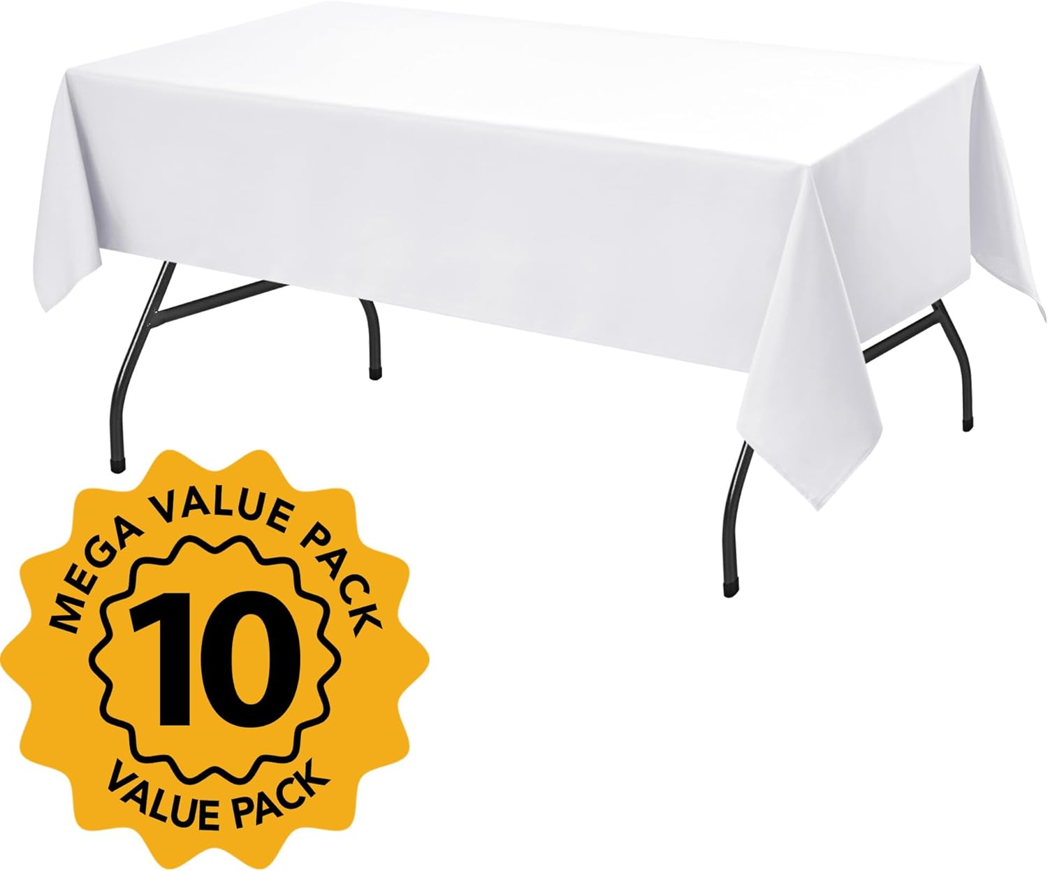 Thumbnail 1 de Dailyset 60 x 102 Inch White Tablecloths 10-Pack 🧾