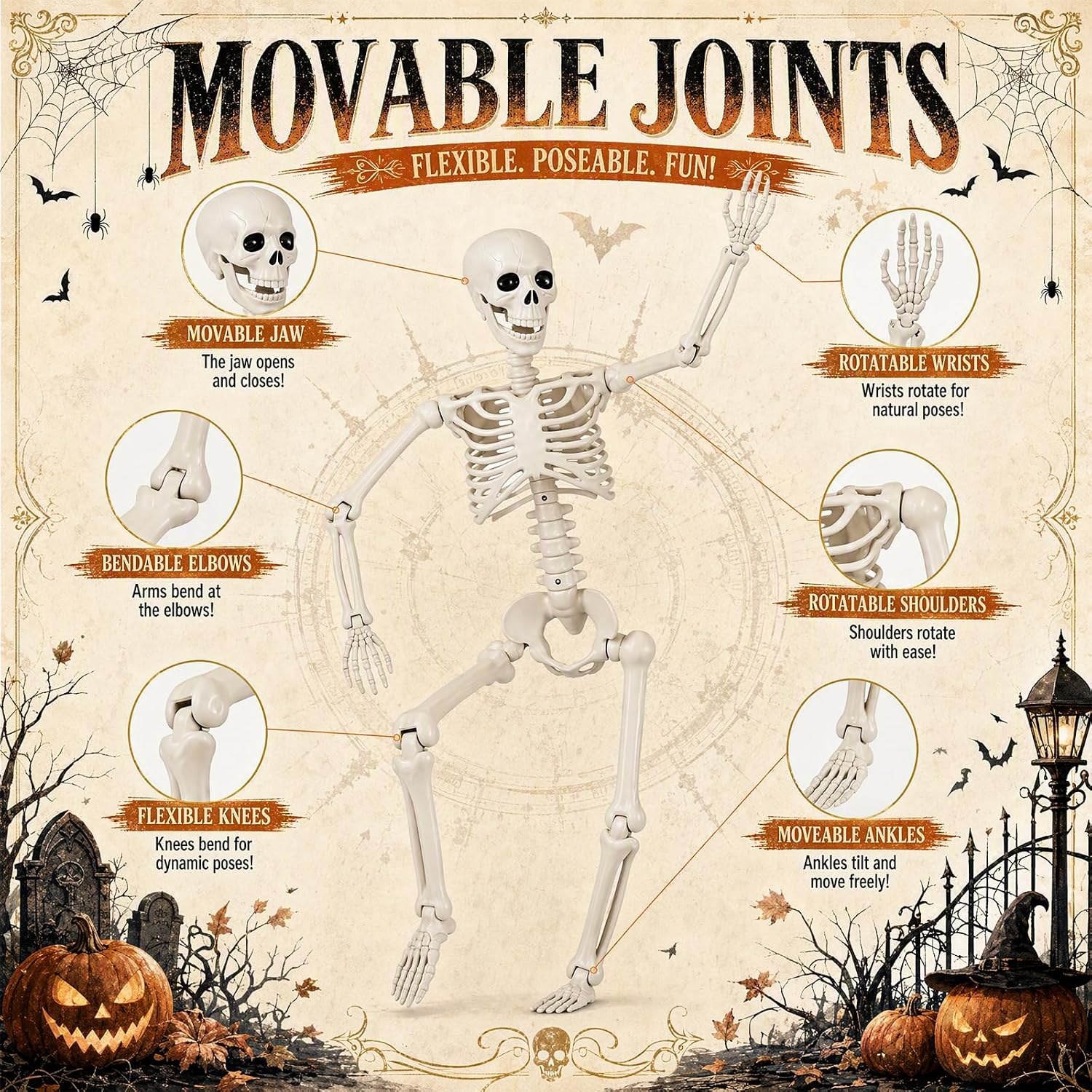 Detalle de Halloween Skeleton Decorations 36-Inch