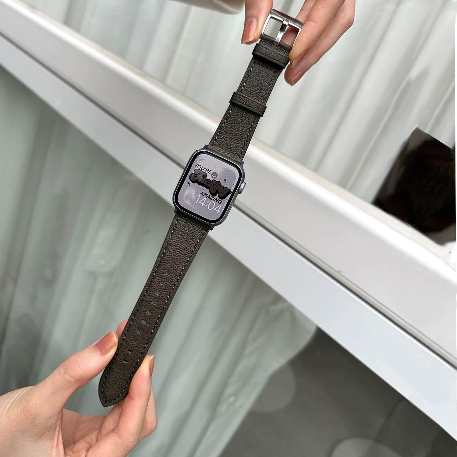 Detalle 2 de MUENShop Sheep Leather Strap 45mm for Apple Watch