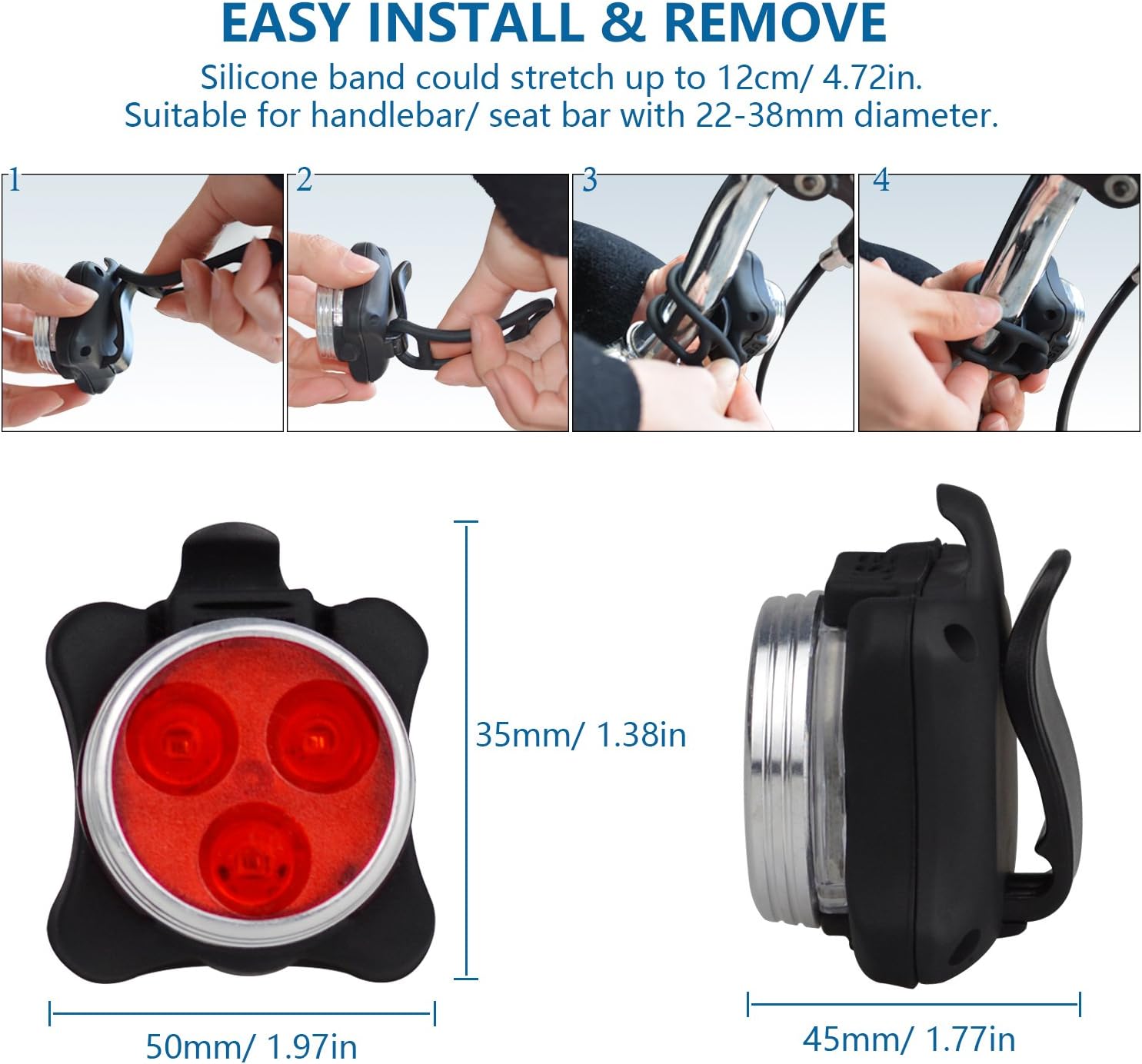 Thumbnail 1 de Balhvit Bike Light Set USB rechargeable 2-pack
