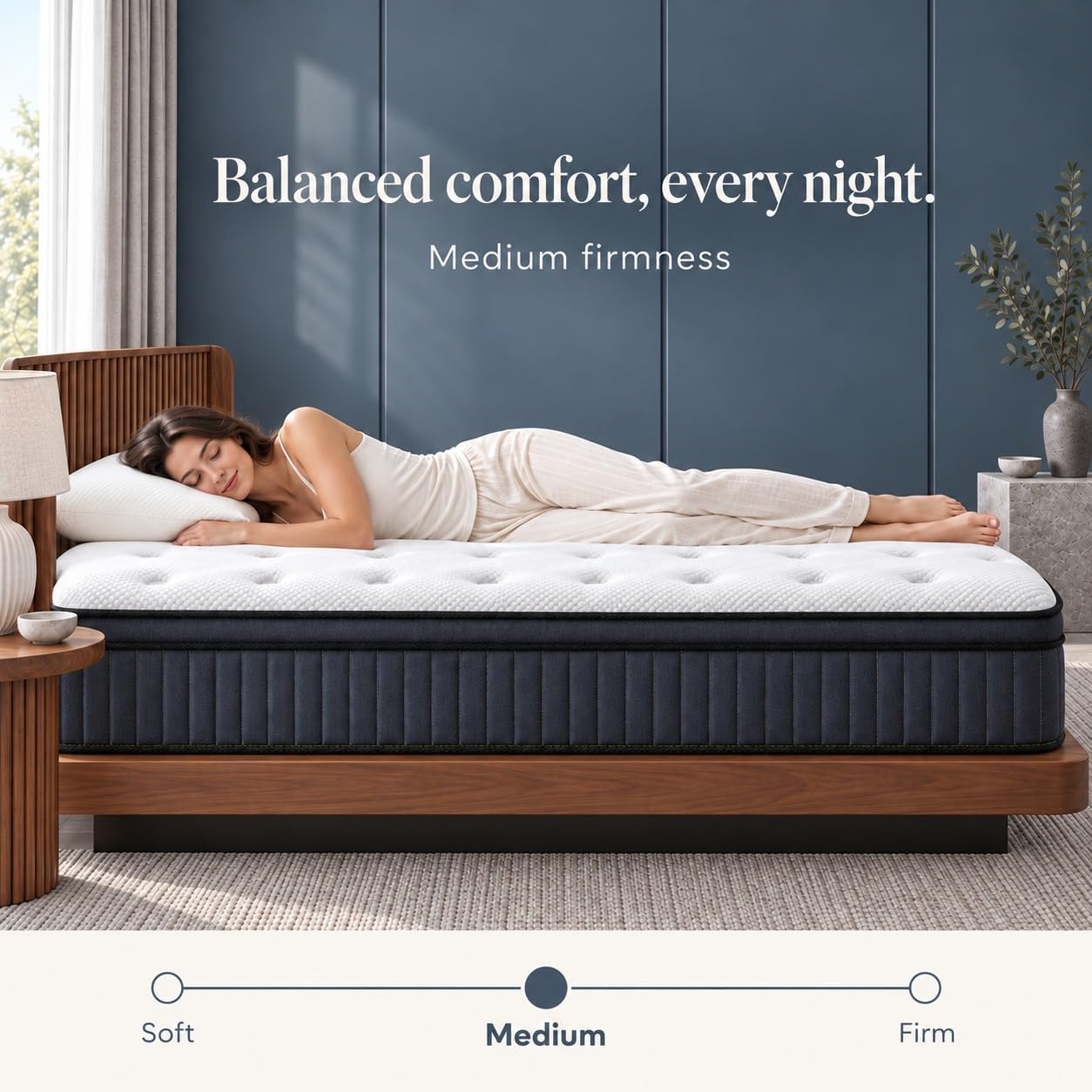 Detalle 1 de Softora 12K King Mattress, 12-Inch Memory Foam Hybrid with Pocket Springs