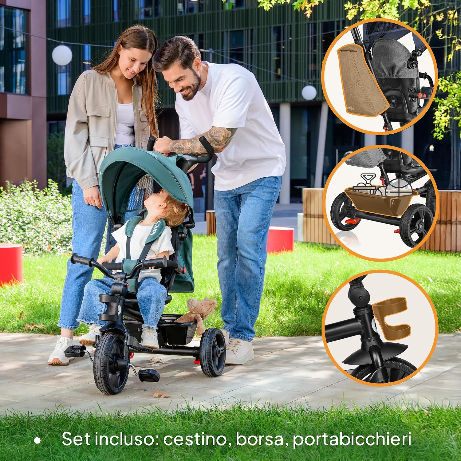 Thumbnail 5 de Lionelo Haari 2 in 1: triciclo/bici per bambini fino a 25 kg, pieghevole, fronte mamma e fronte strada