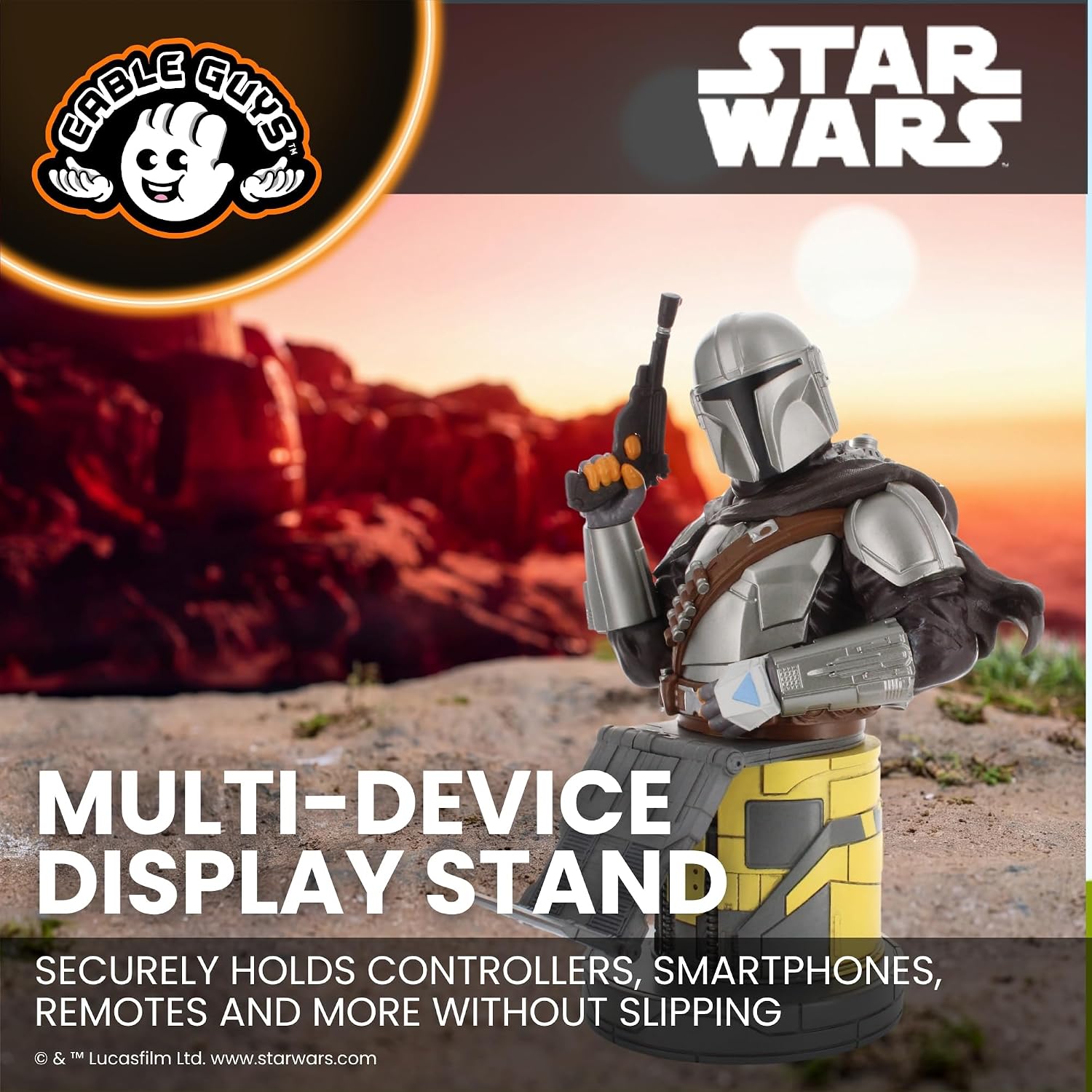 Detalle de Cableguys Mandalorian Bounty Hunter コントローラーホルダー兼スマートフォンスタンド