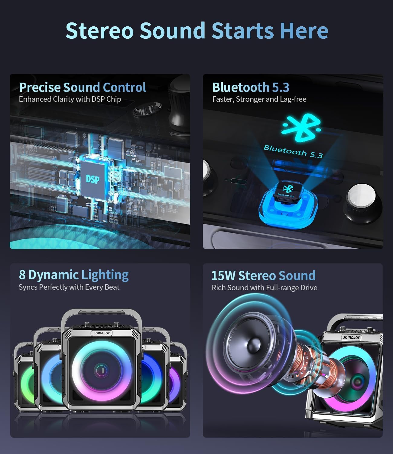 Detalle de Portable Karaoke Machine with 2 Wireless Microphones