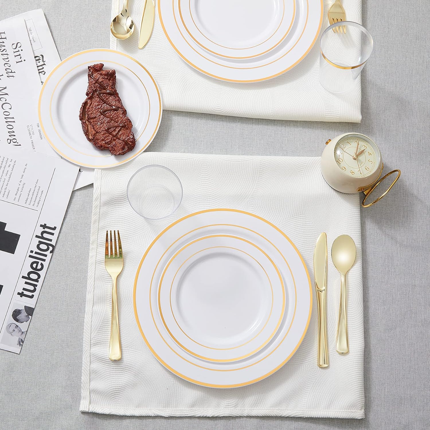 Thumbnail 6 de N9R Gold Plastic Cutlery, 60-Piece Set