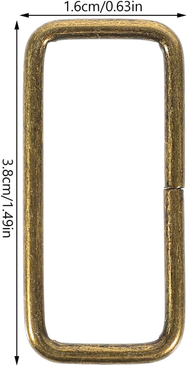 Thumbnail 2 de 20pcs Bronze Metal Buckle Rings for Bag Making (strap keepers for shoes, belts, backpacks, DIY)