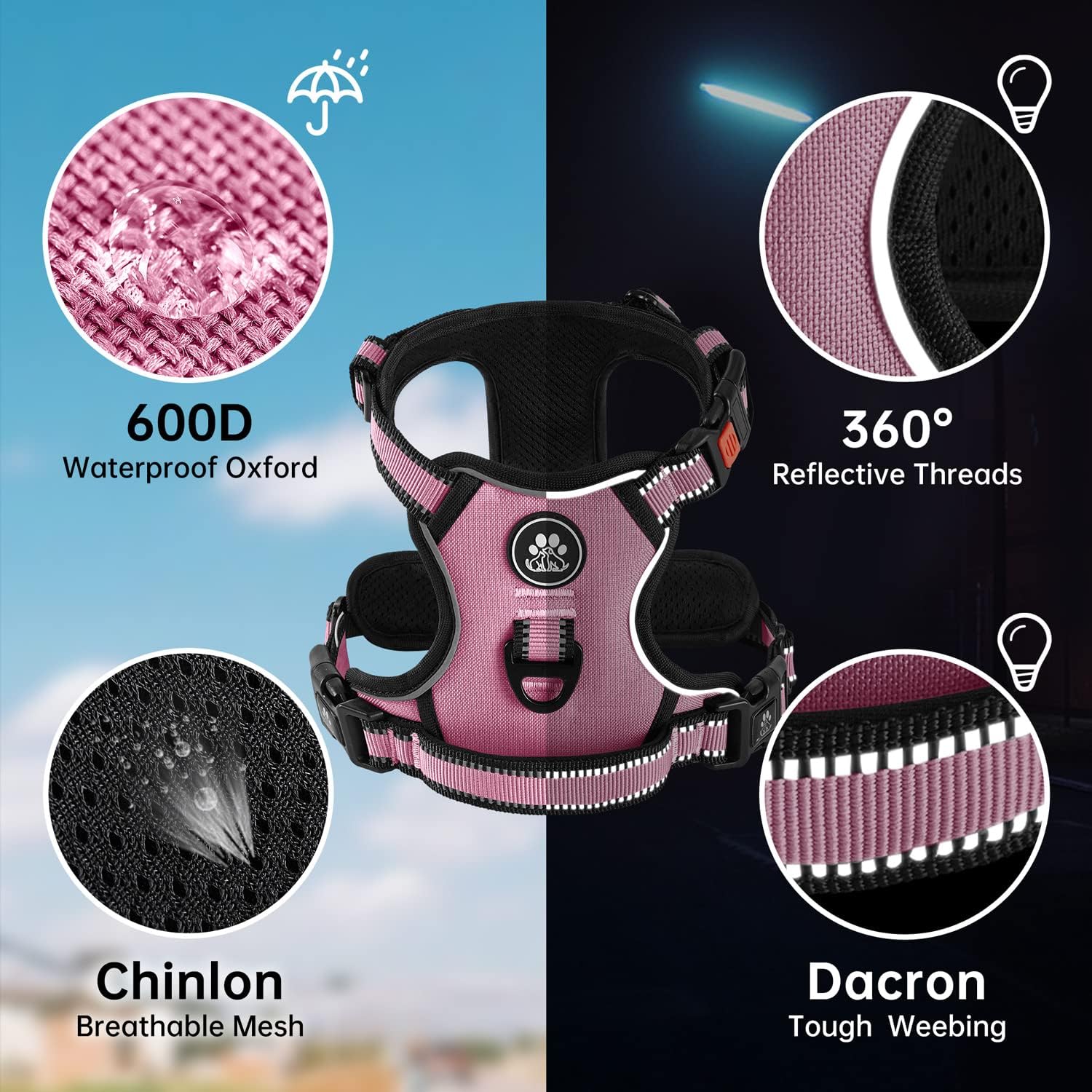 Thumbnail 3 de NESTROAD Small Pink Dog Vest Harness S