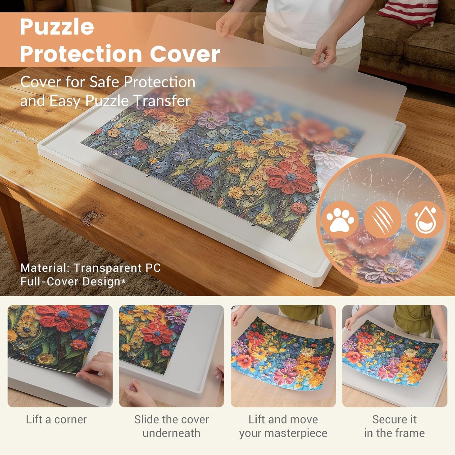 Detalle de ALL4JIG 1000-Piece Rotating Puzzle Board with 360° Lazy Susan and Four Drawers