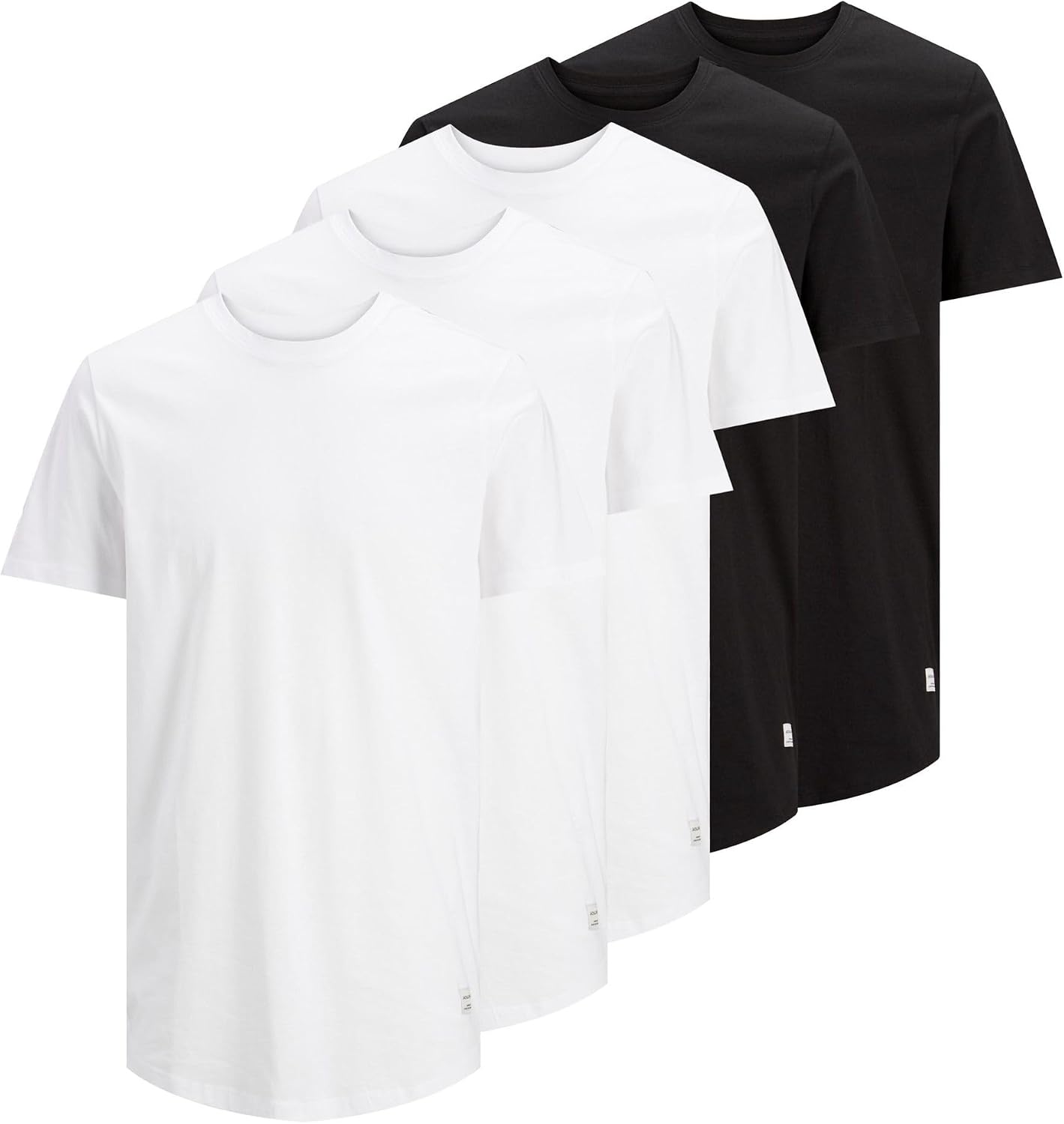 Detalle de JACK & JONES 5er Pack Herren Shirts JJENOA Tee SS Crew Neck – Bequeme Basics aus Baumwolle