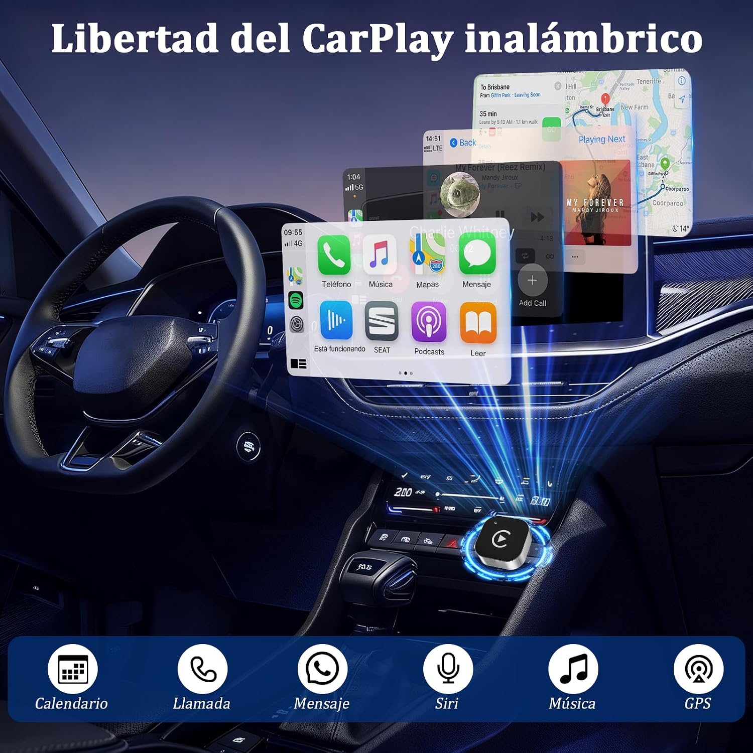 Thumbnail 6 de BSTOEM Adaptador inalámbrico 2 en 1 para CarPlay/Android Auto (Tipo-C/USB-A)