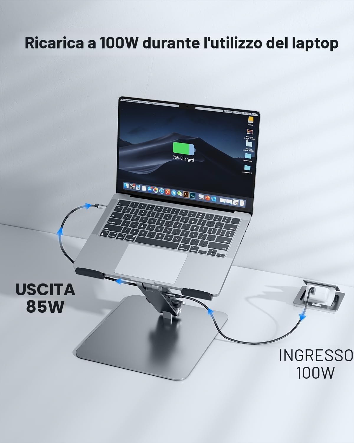 Detalle 1 de BENFEI Supporto laptop con docking 100W